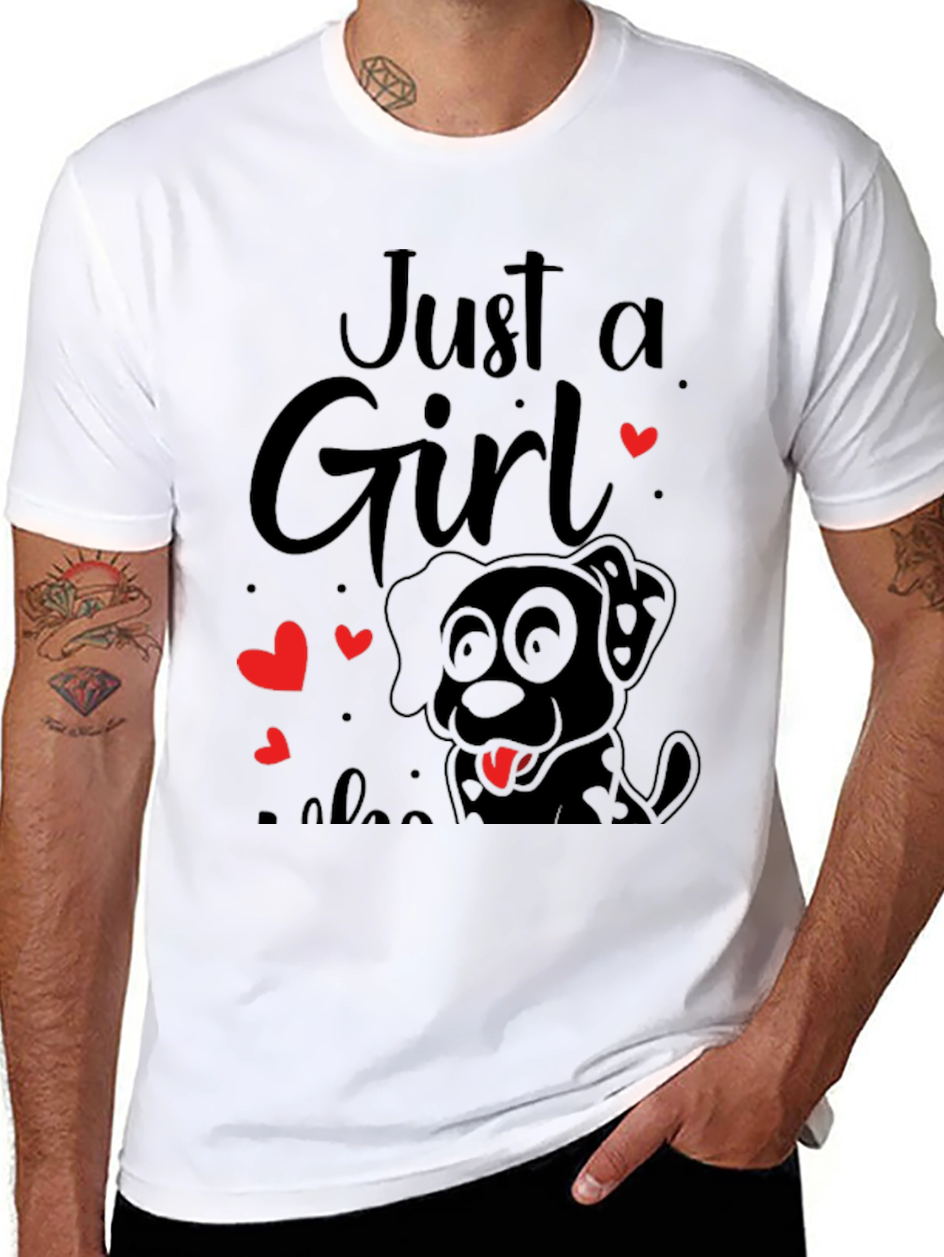 Just A Girl Who Loves Dogs Black T-Shirt