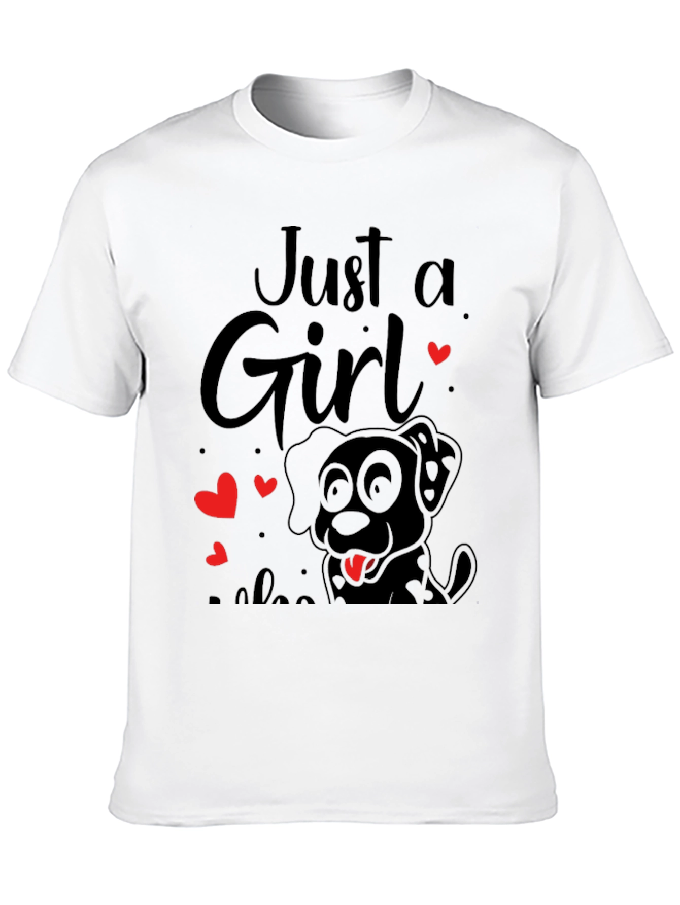 Just A Girl Who Loves Dogs Black T-Shirt