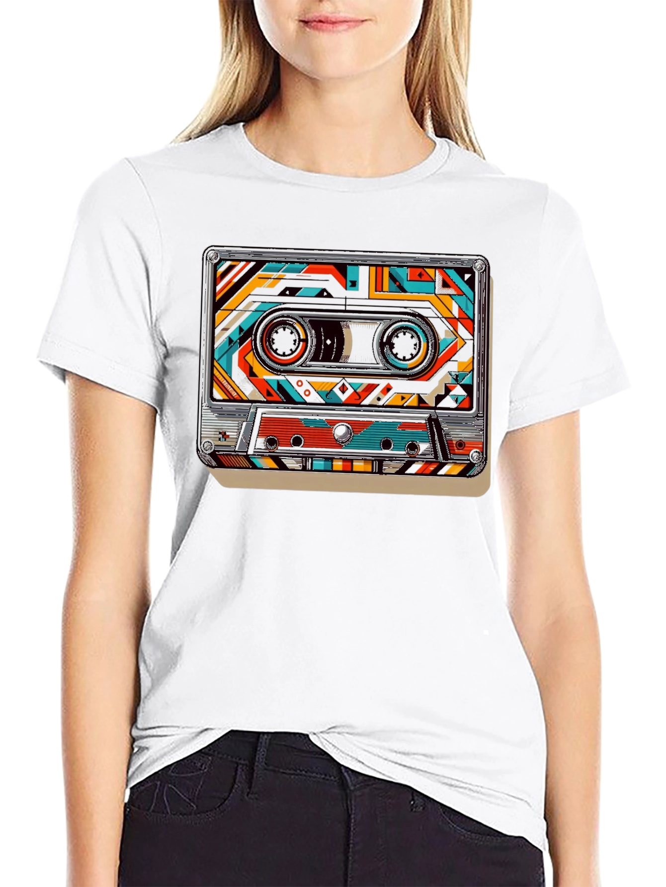 Retro Cassette Tape Graphic Tee - Classic Music Style