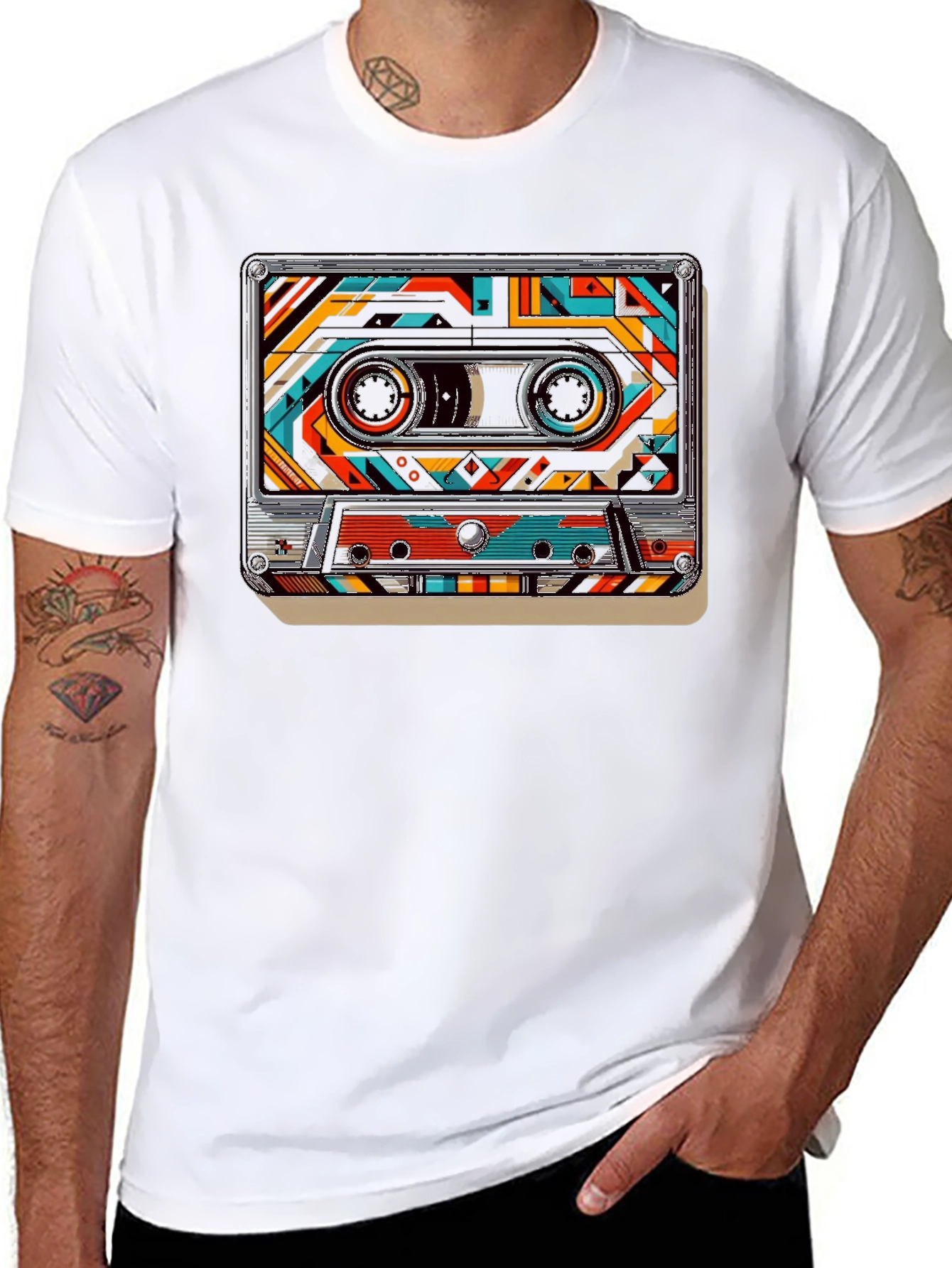 Retro Cassette Tape Graphic Tee - Classic Music Style
