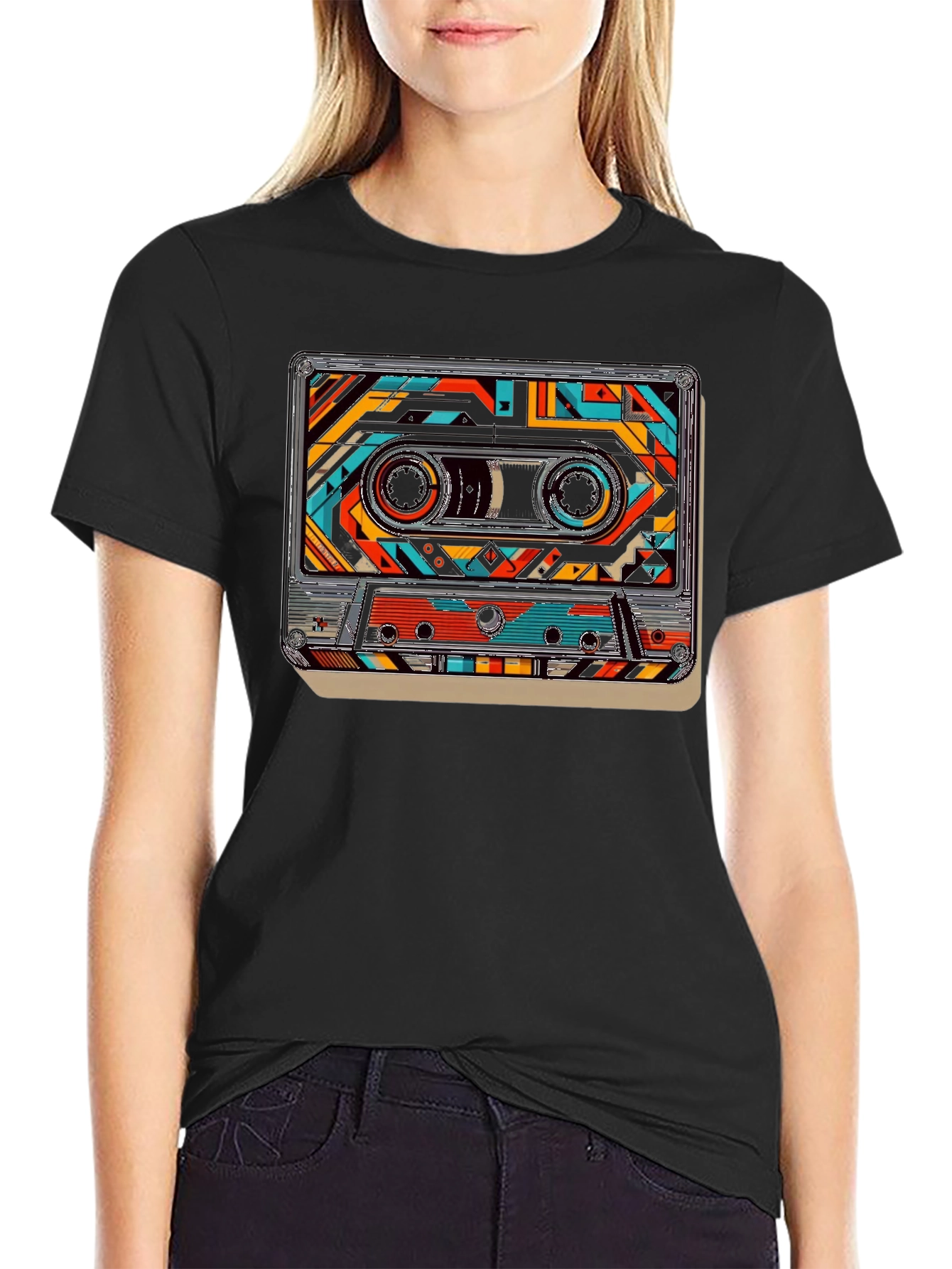 Retro Cassette Tape Graphic Tee - Classic Music Style