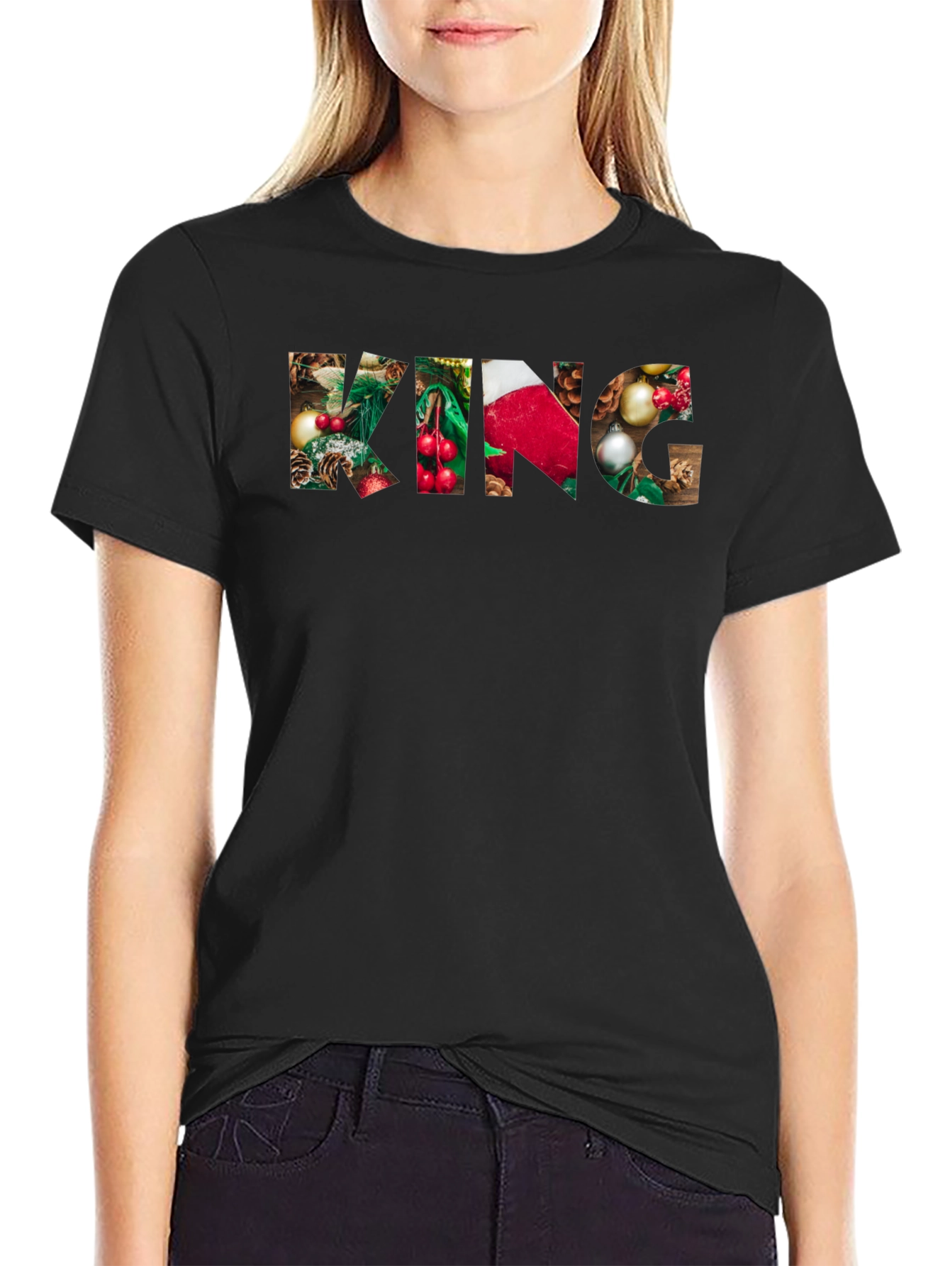 Christmas King Graphic Tee - Holiday Festive Shirt