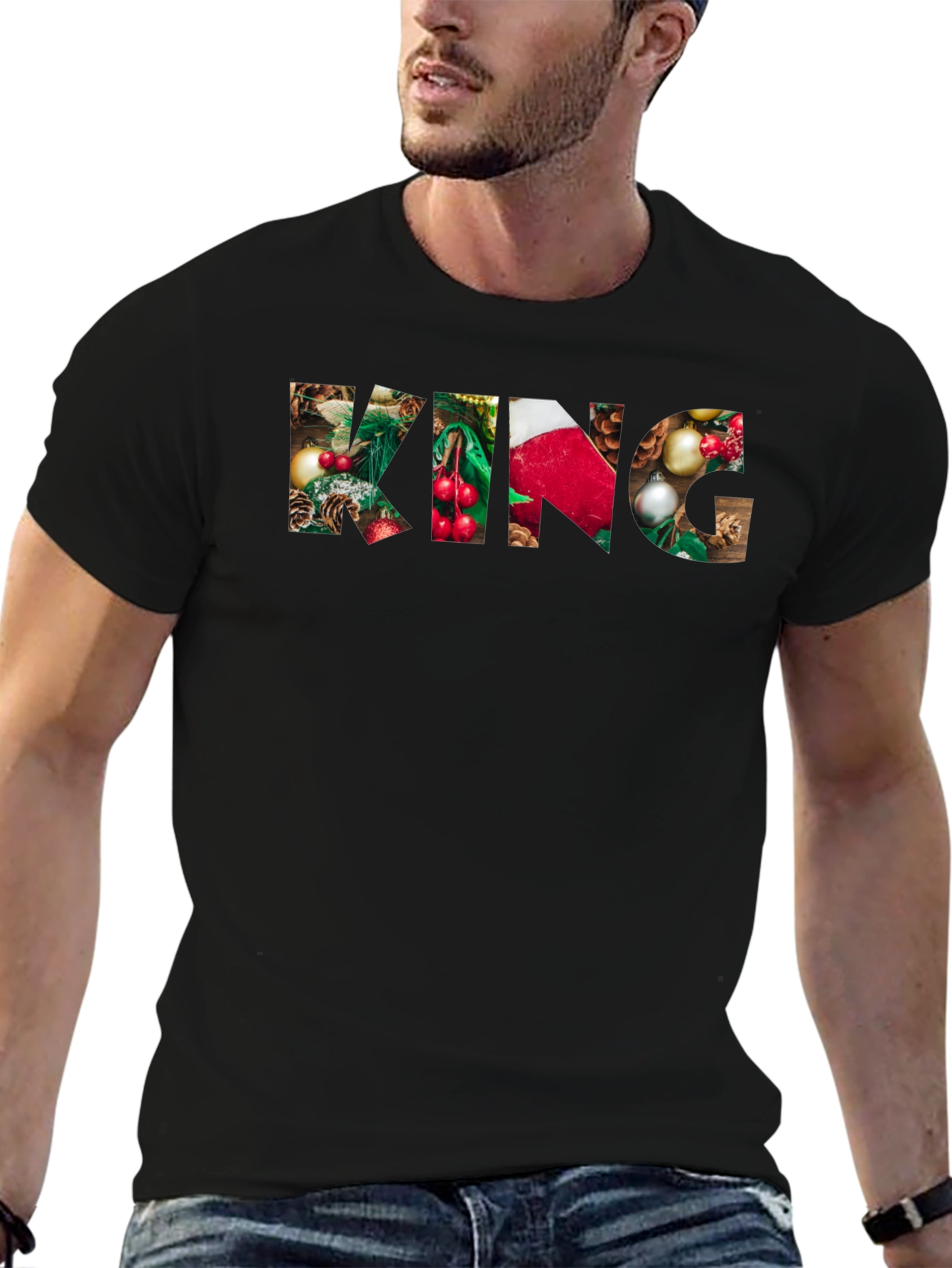 Christmas King Graphic Tee - Holiday Festive Shirt