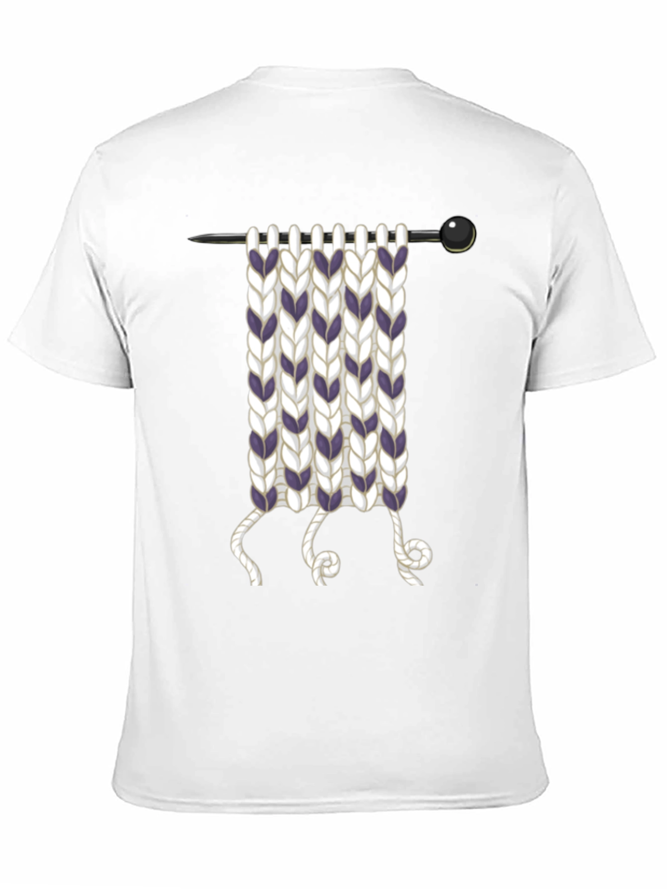 Knitting Needle Graphic T-Shirt - Novelty Knit Design