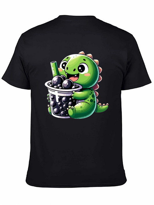 Dino Boba Tea T-Shirt - Cute Cartoon Graphic Tee