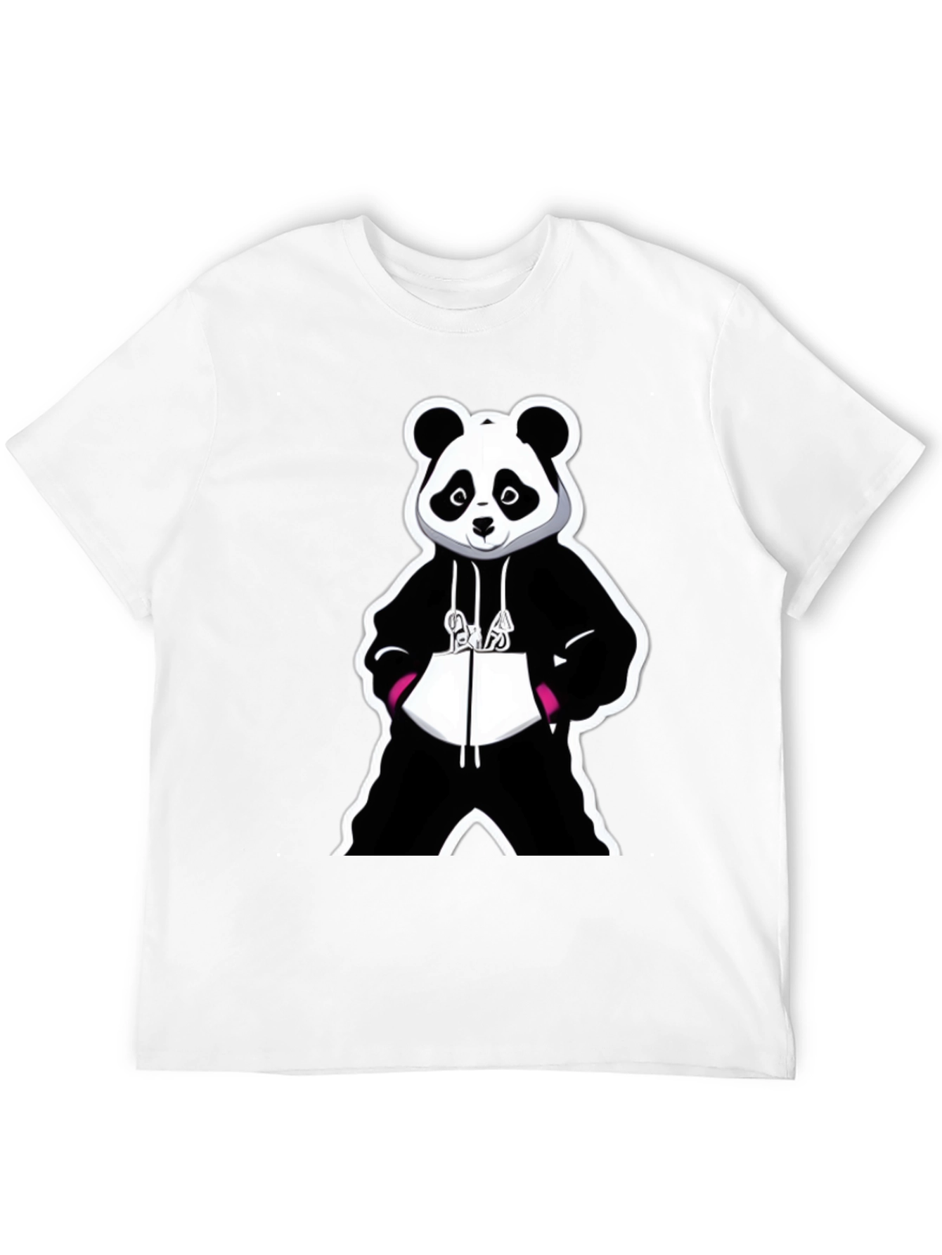 Panda Graphic Tee - Black Cotton Blend T-Shirt