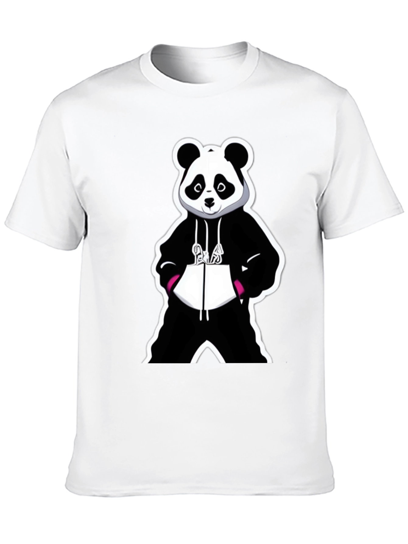 Panda Graphic Tee - Black Cotton Blend T-Shirt