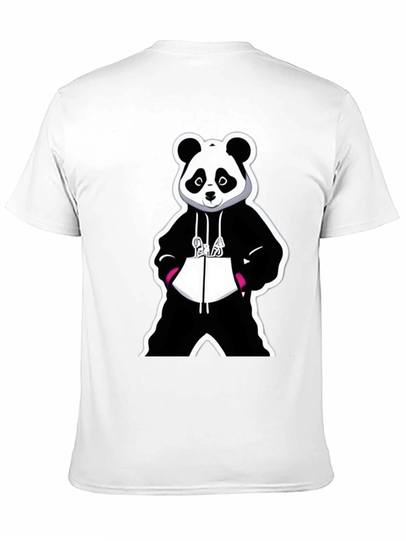 Panda Graphic Tee - Black Cotton Blend T-Shirt