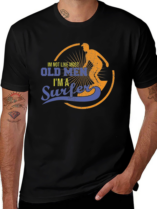 Old Men Surfer Graphic T-Shirt