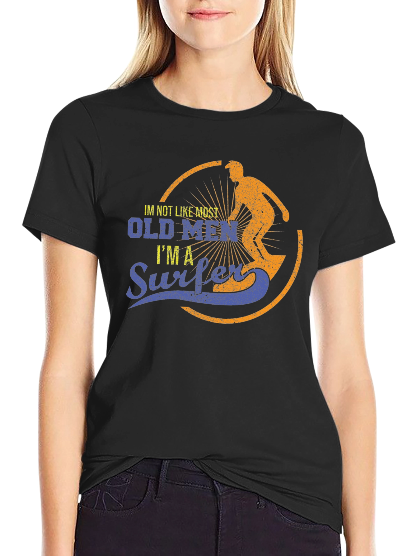 Old Men Surfer Graphic T-Shirt