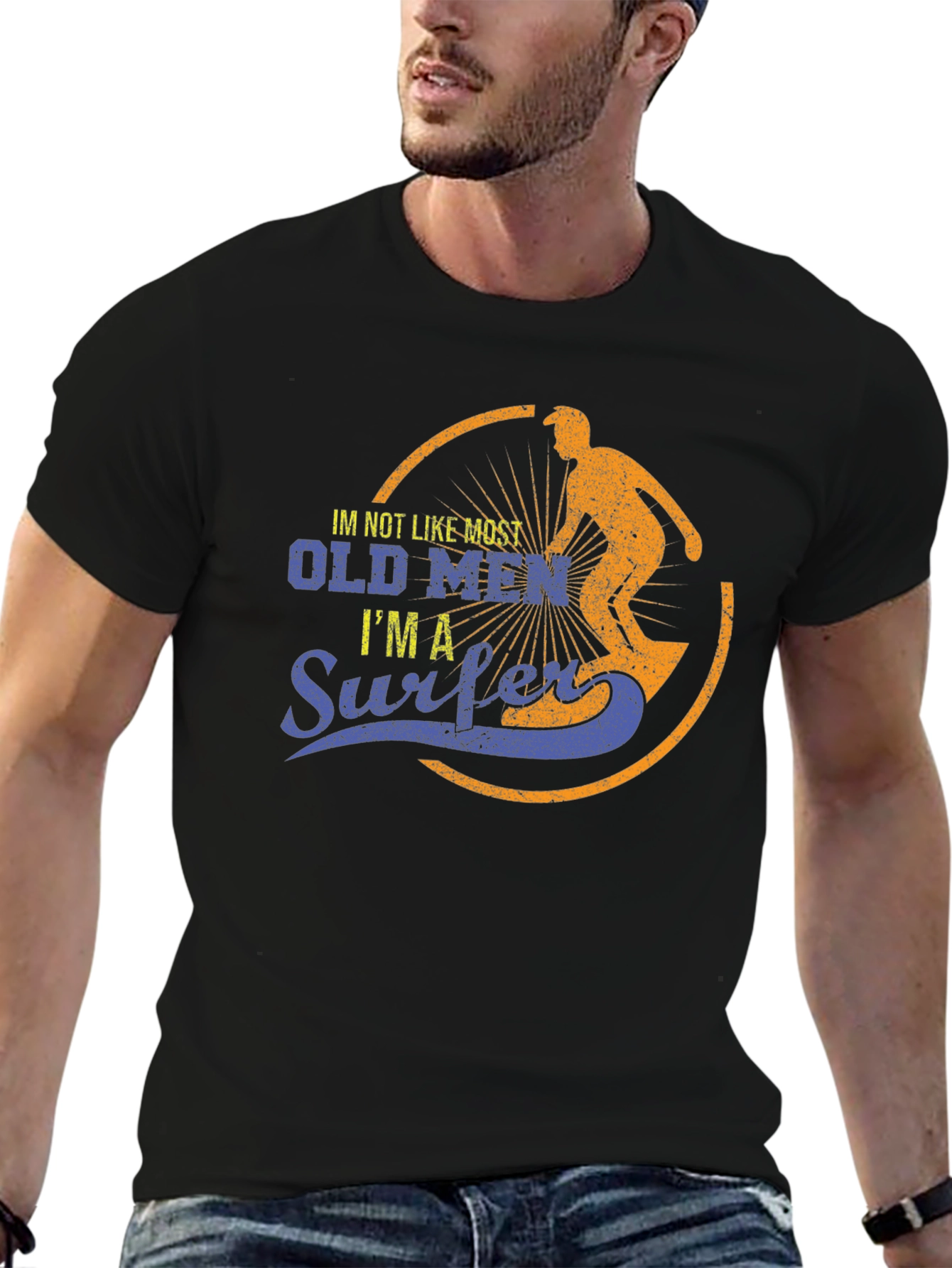 Old Men Surfer Graphic T-Shirt