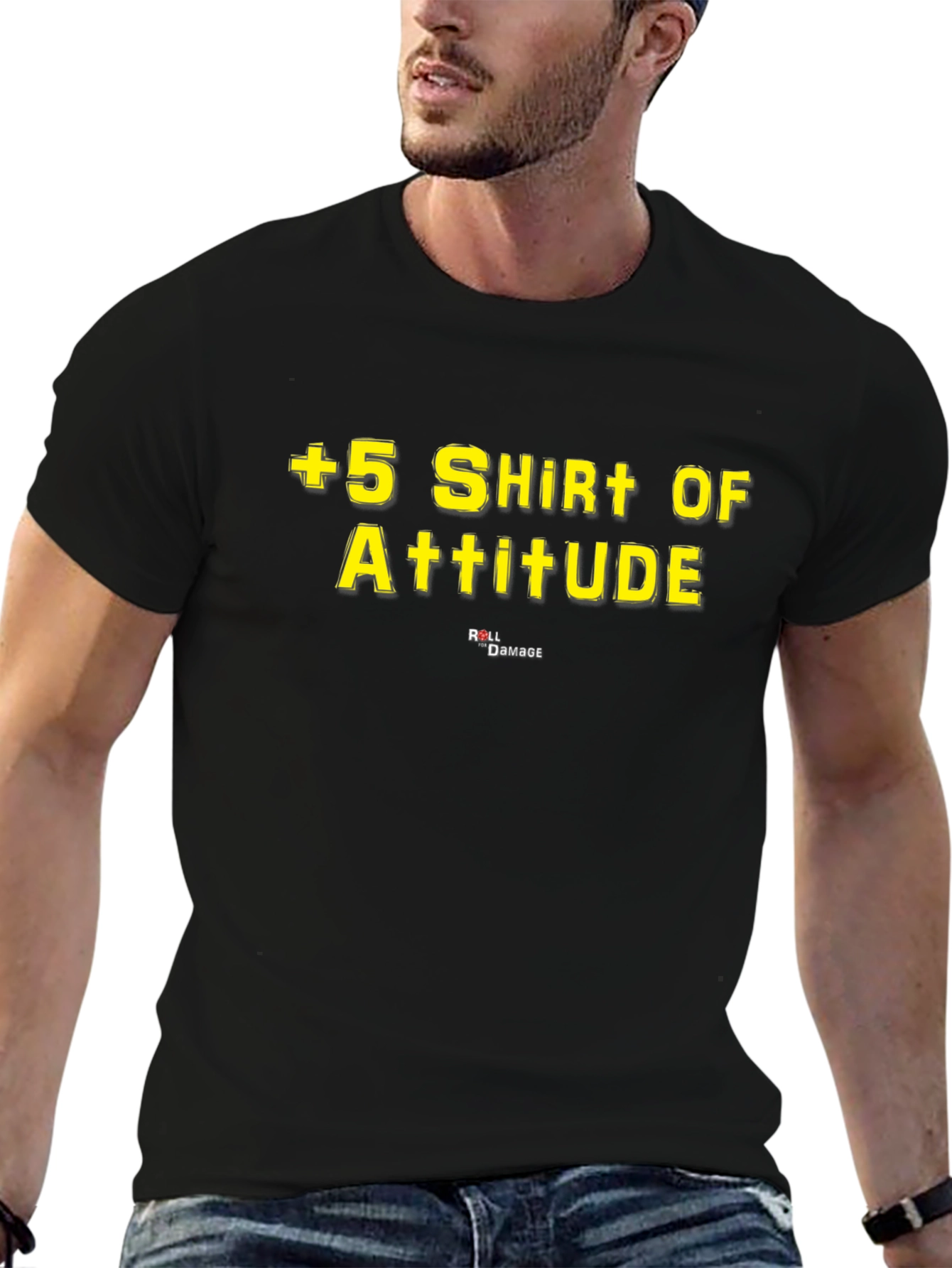 +5 Shirt of Attitude - Black Graphic Tee