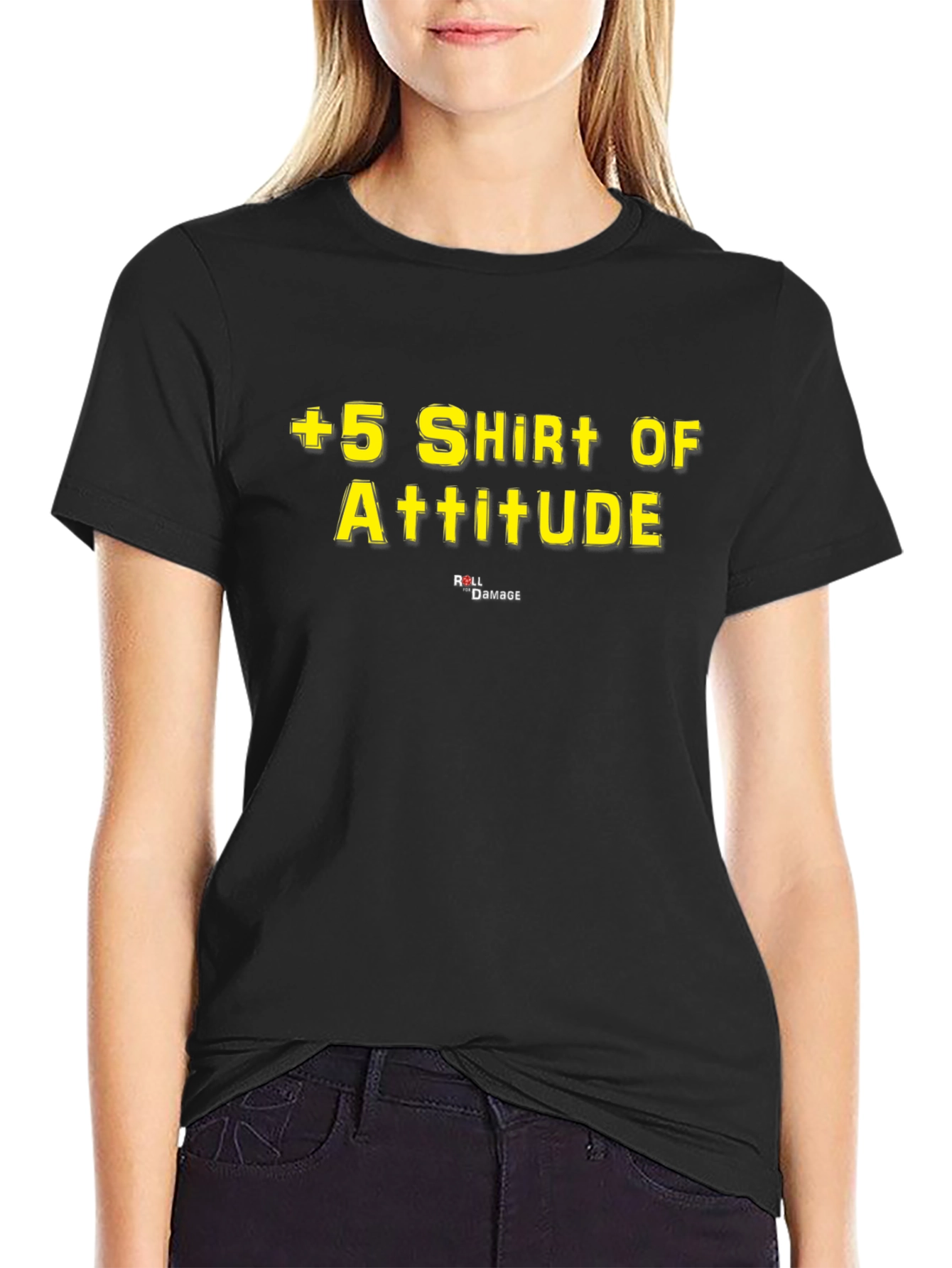 +5 Shirt of Attitude - Black Graphic Tee
