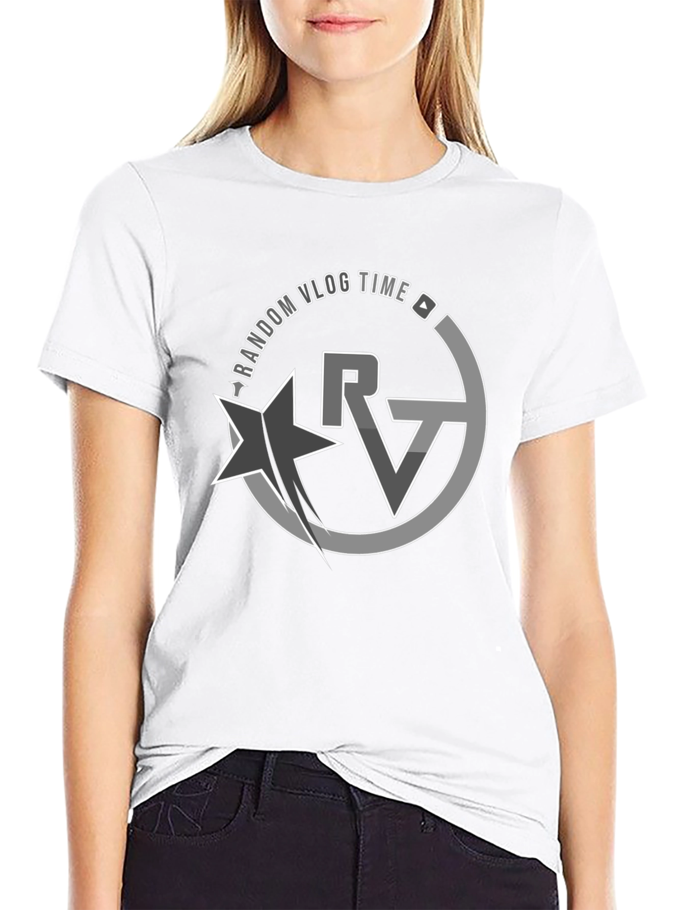 Random Vlog Time Graphic Black T-Shirt