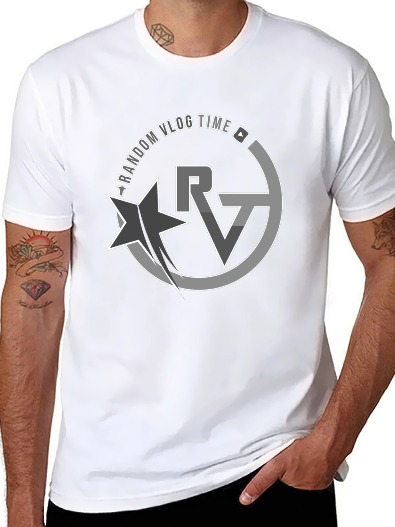 Random Vlog Time Graphic Black T-Shirt