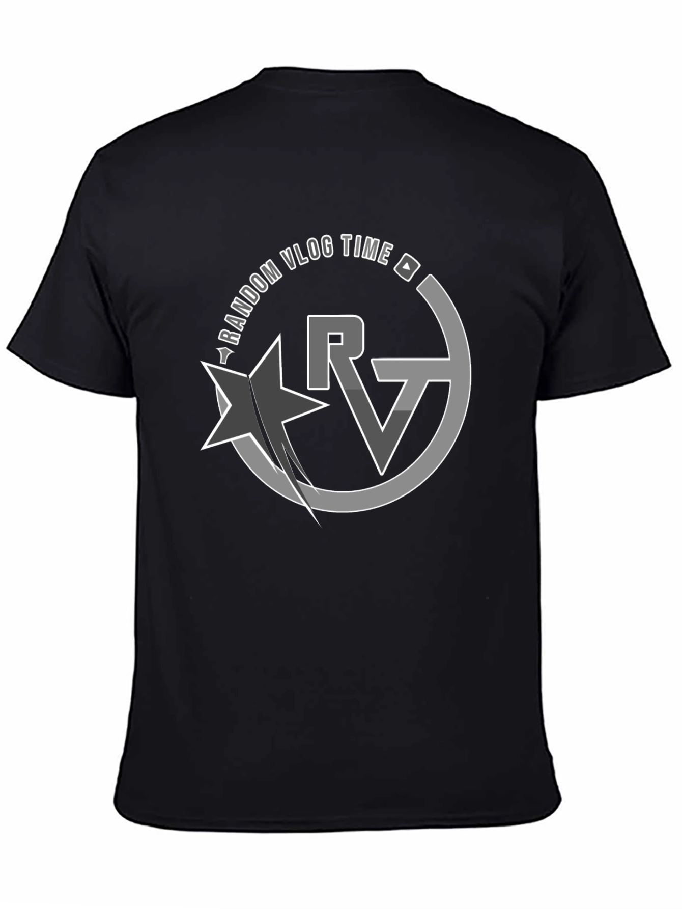 Random Vlog Time Graphic Black T-Shirt