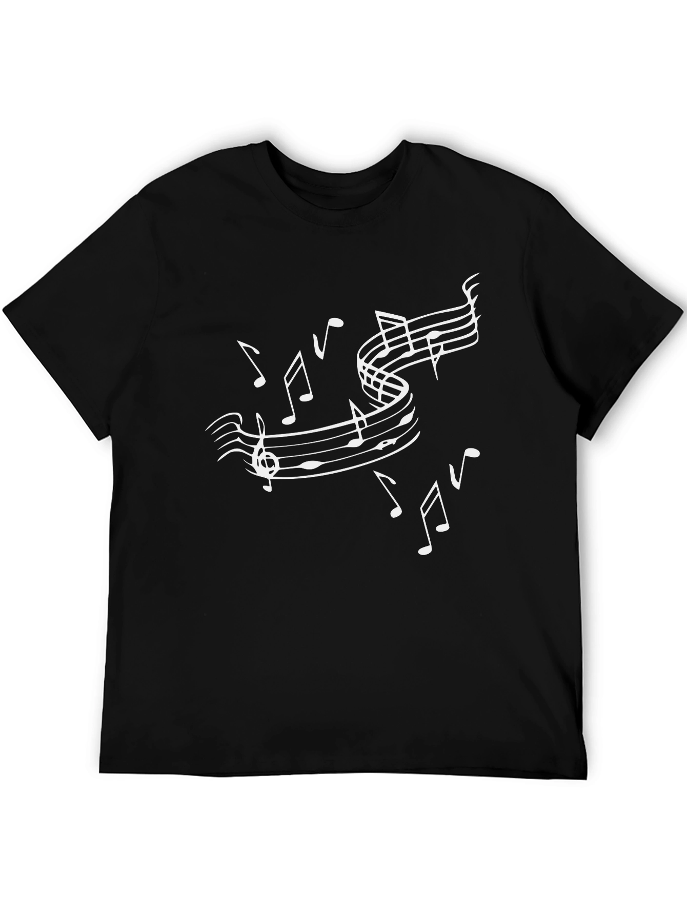 Musical Notes Black T-Shirt - Stylish Music Lover Tee