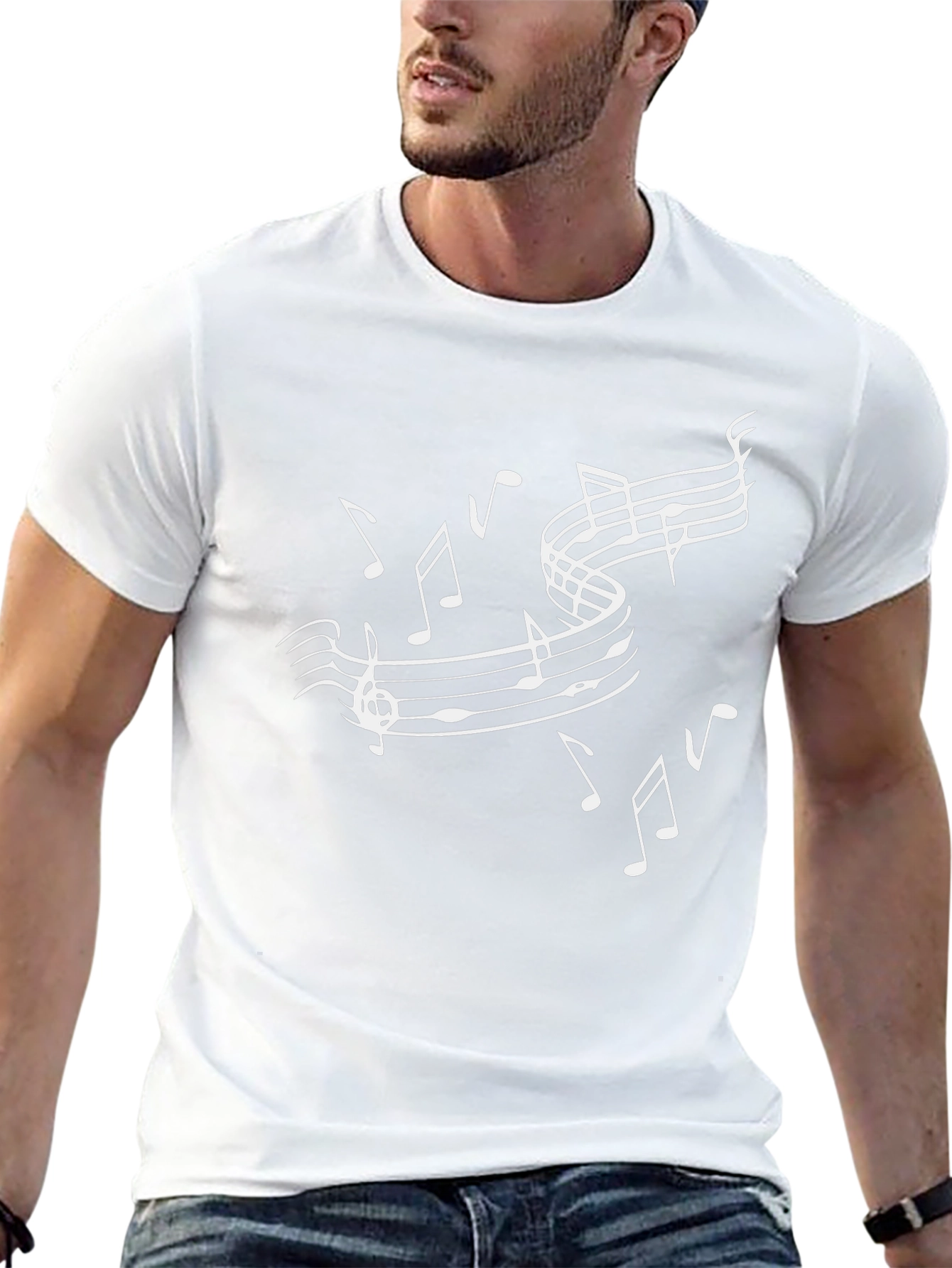 Musical Notes Black T-Shirt - Stylish Music Lover Tee