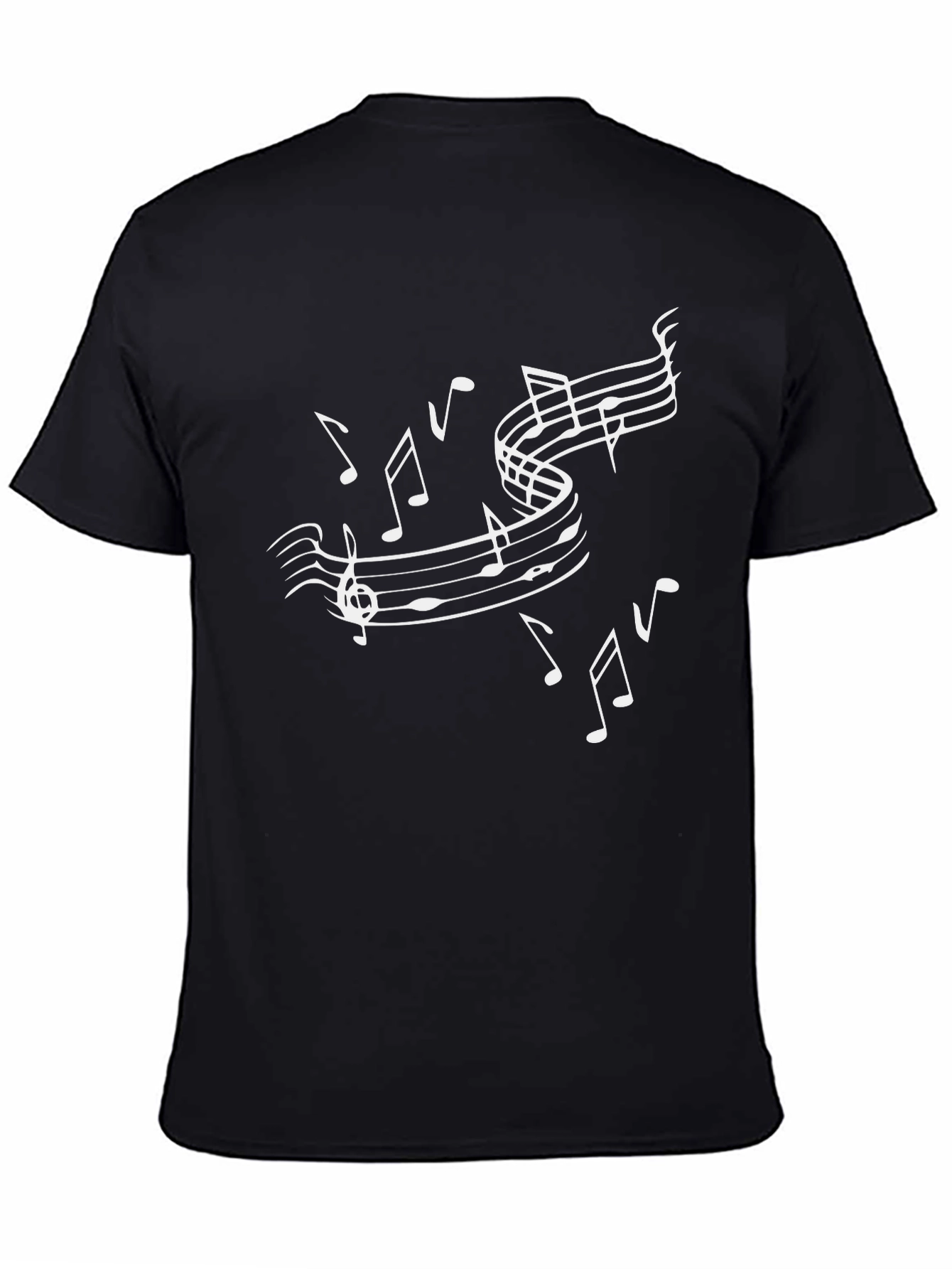 Musical Notes Black T-Shirt - Stylish Music Lover Tee