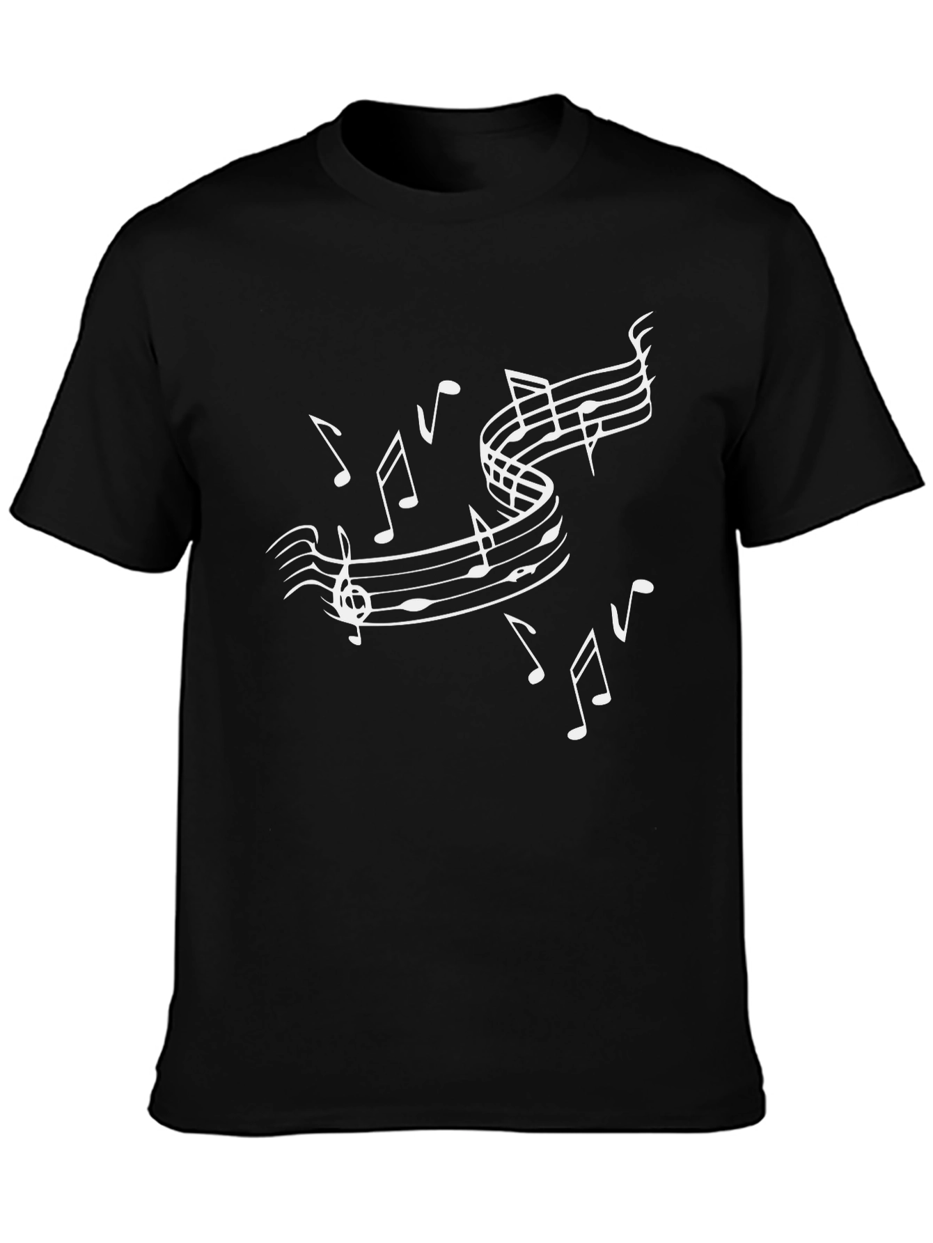 Musical Notes Black T-Shirt - Stylish Music Lover Tee