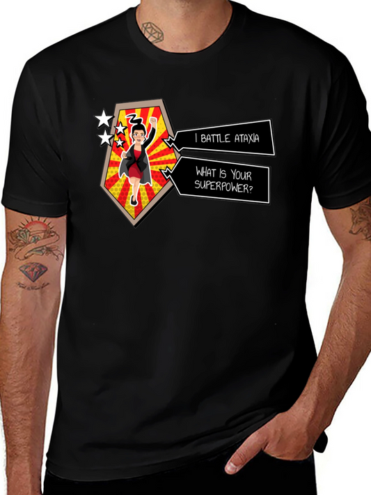 Ataxia Superpower Graphic Tee - Black Cotton T-Shirt