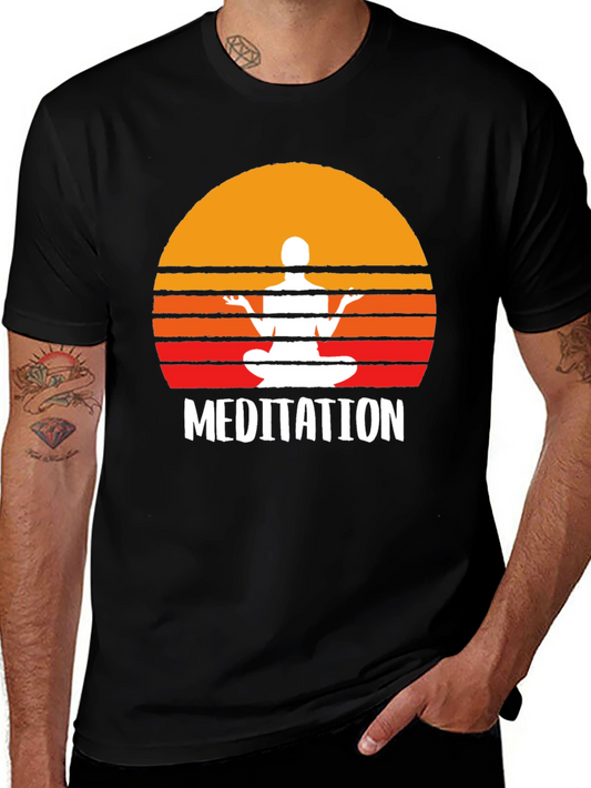 Meditation T-Shirt - Zen Sunset Design