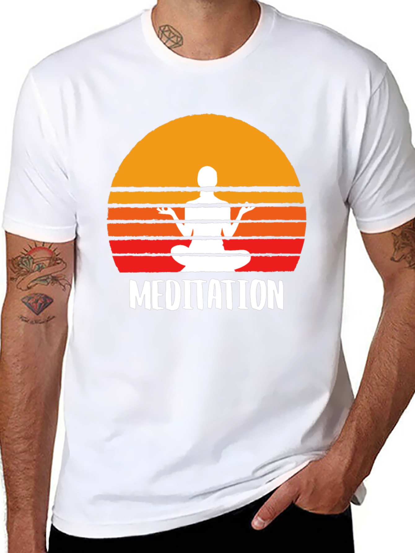 Meditation T-Shirt - Zen Sunset Design