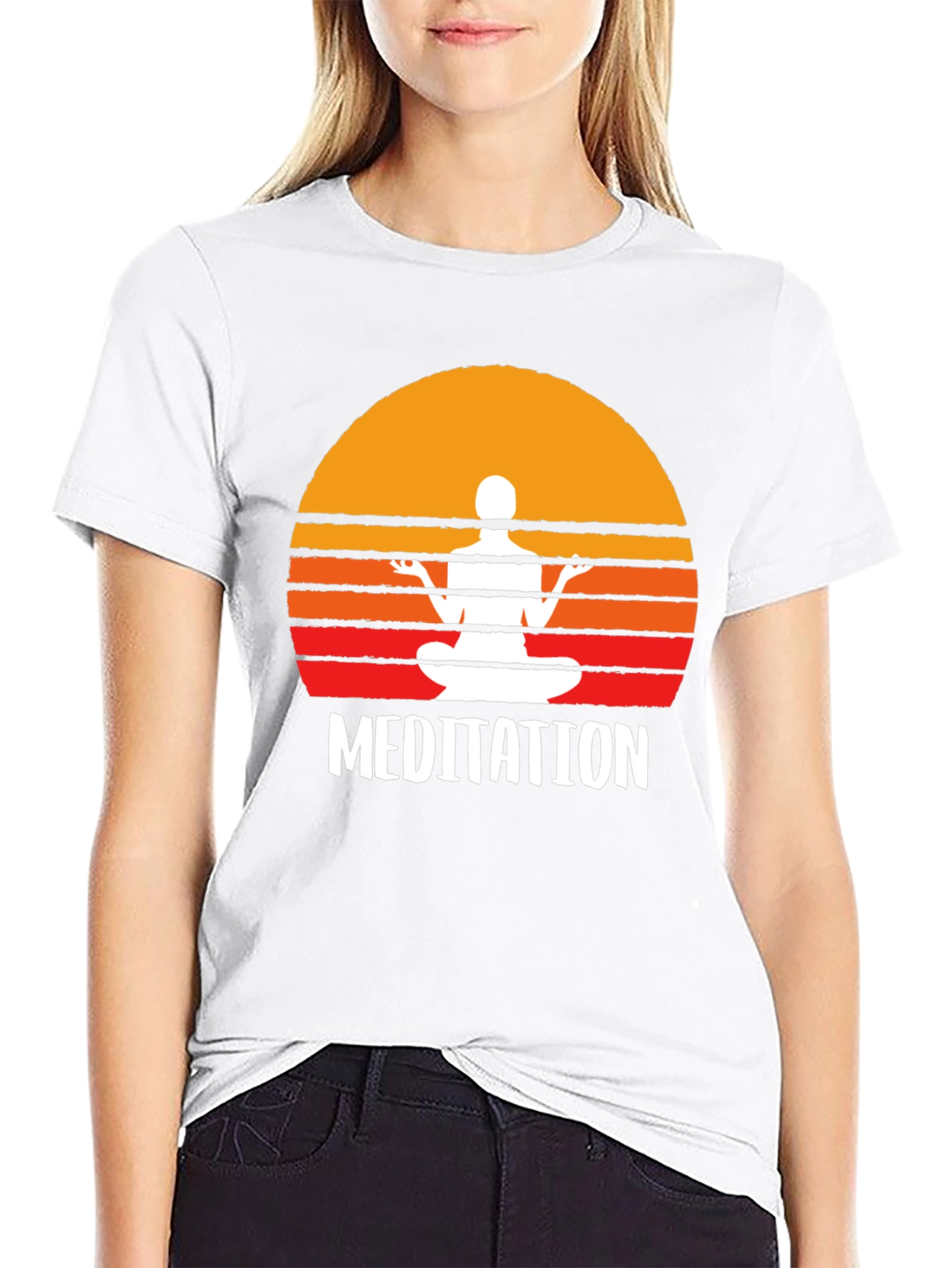 Meditation T-Shirt - Zen Sunset Design