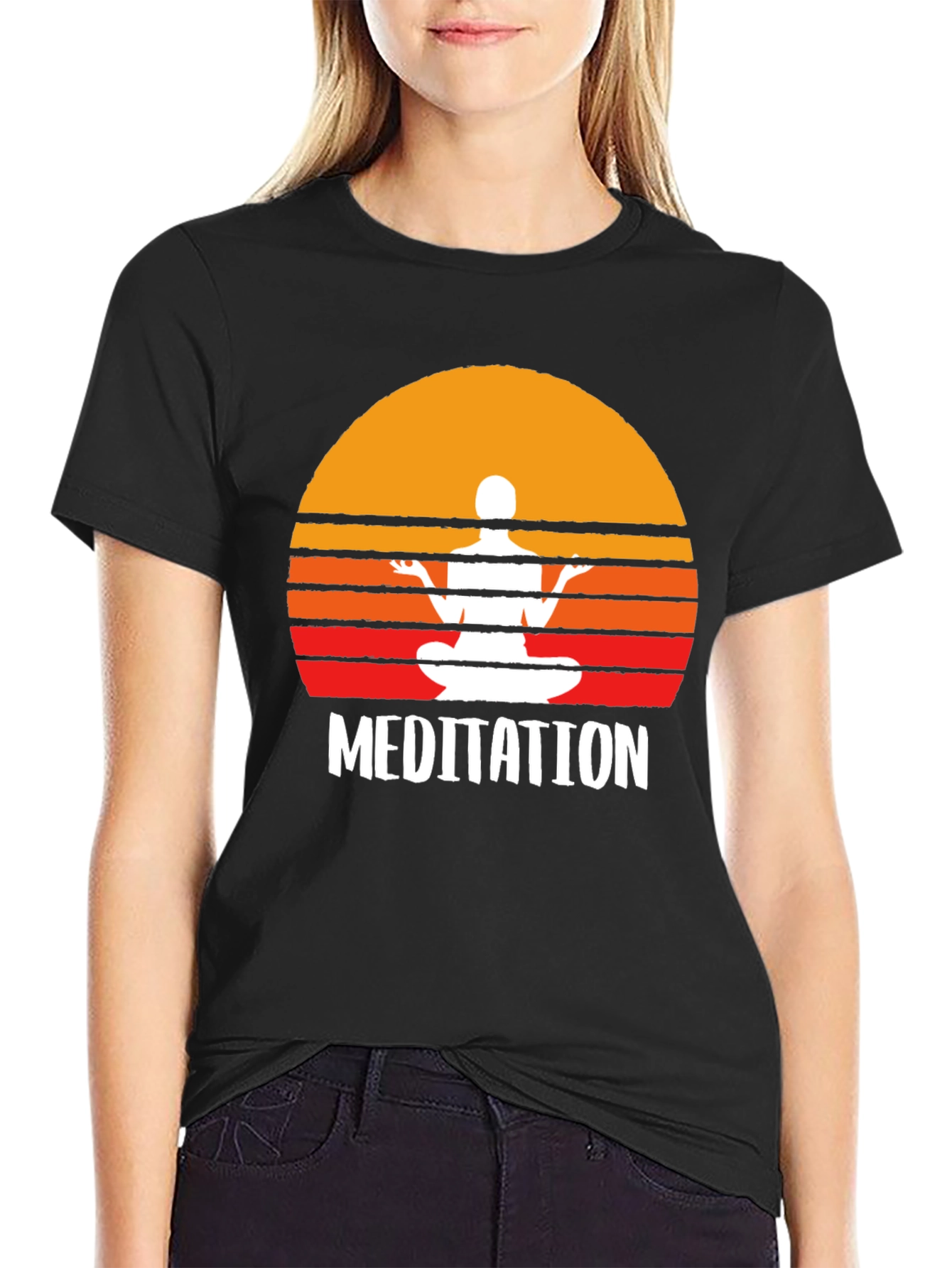 Meditation T-Shirt - Zen Sunset Design