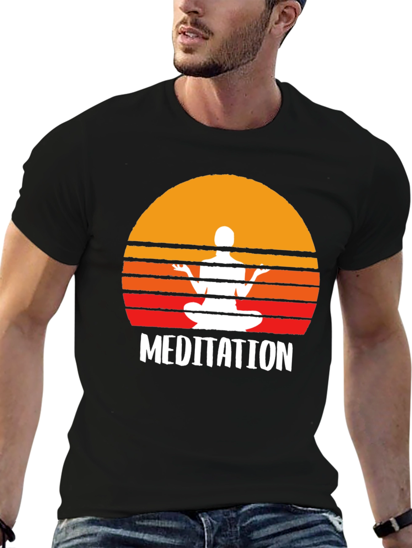 Meditation T-Shirt - Zen Sunset Design