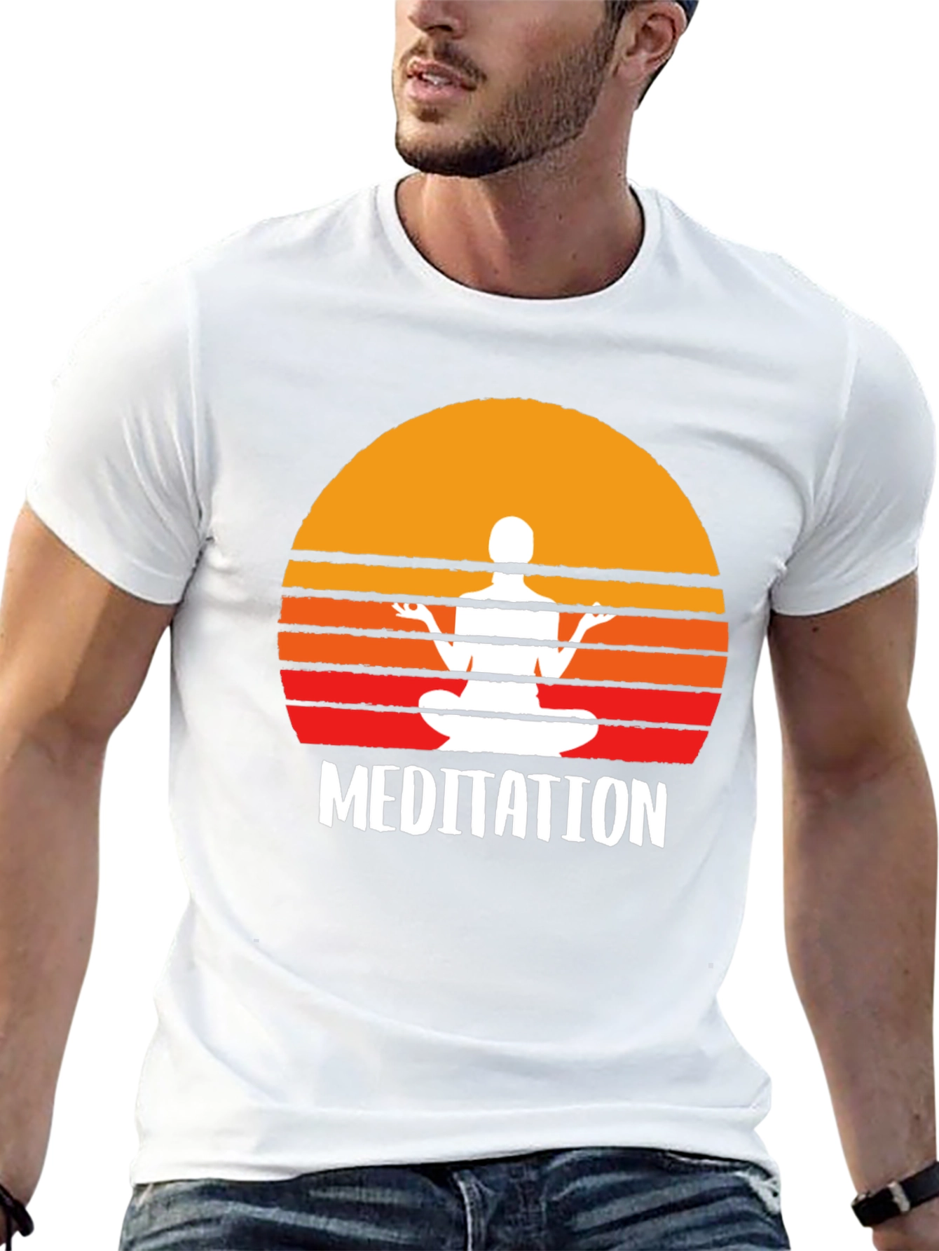 Meditation T-Shirt - Zen Sunset Design