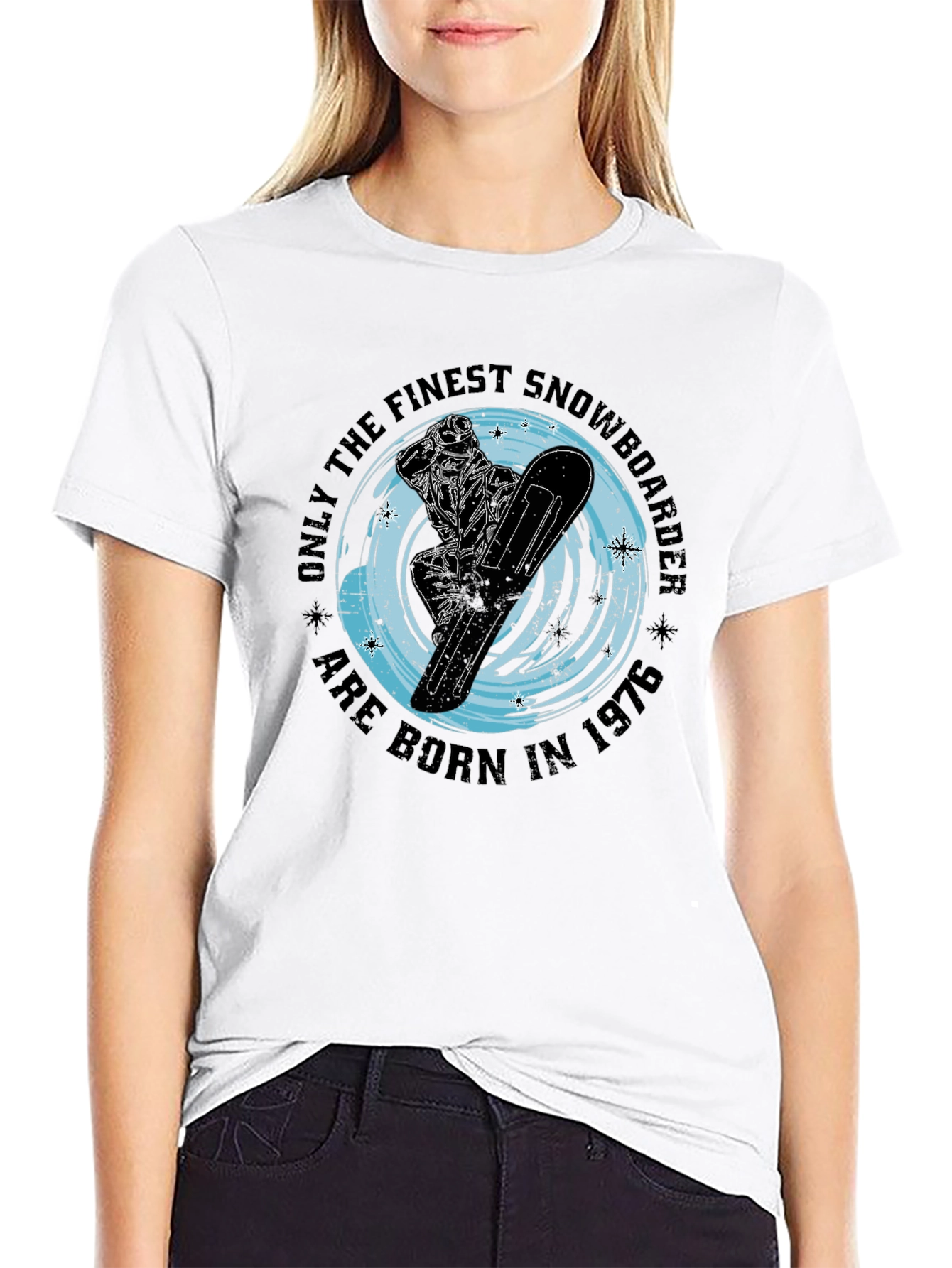 Finest Snowboarder Born in 1976 Black T-Shirt