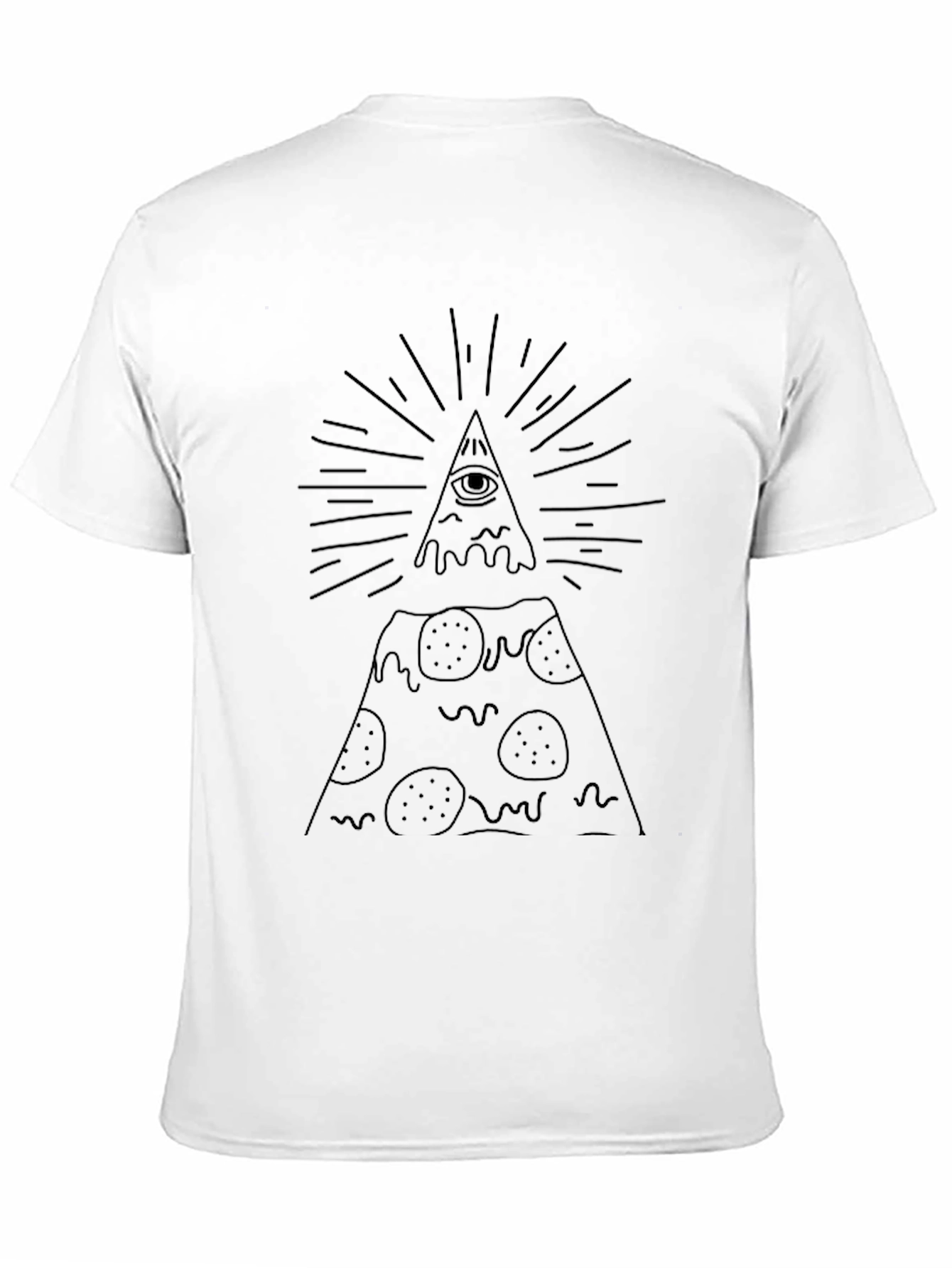 Pizza Illuminati Graphic T-Shirt - Mens Black Tee