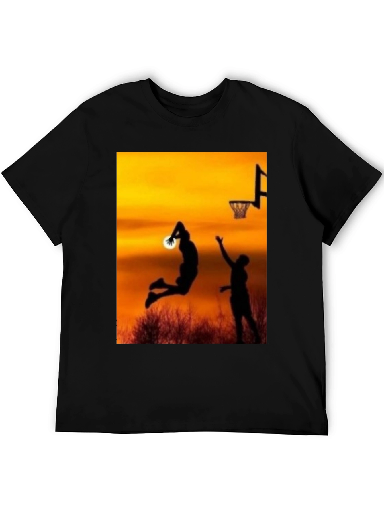 Sunset Basketball Silhouette Graphic Tee
