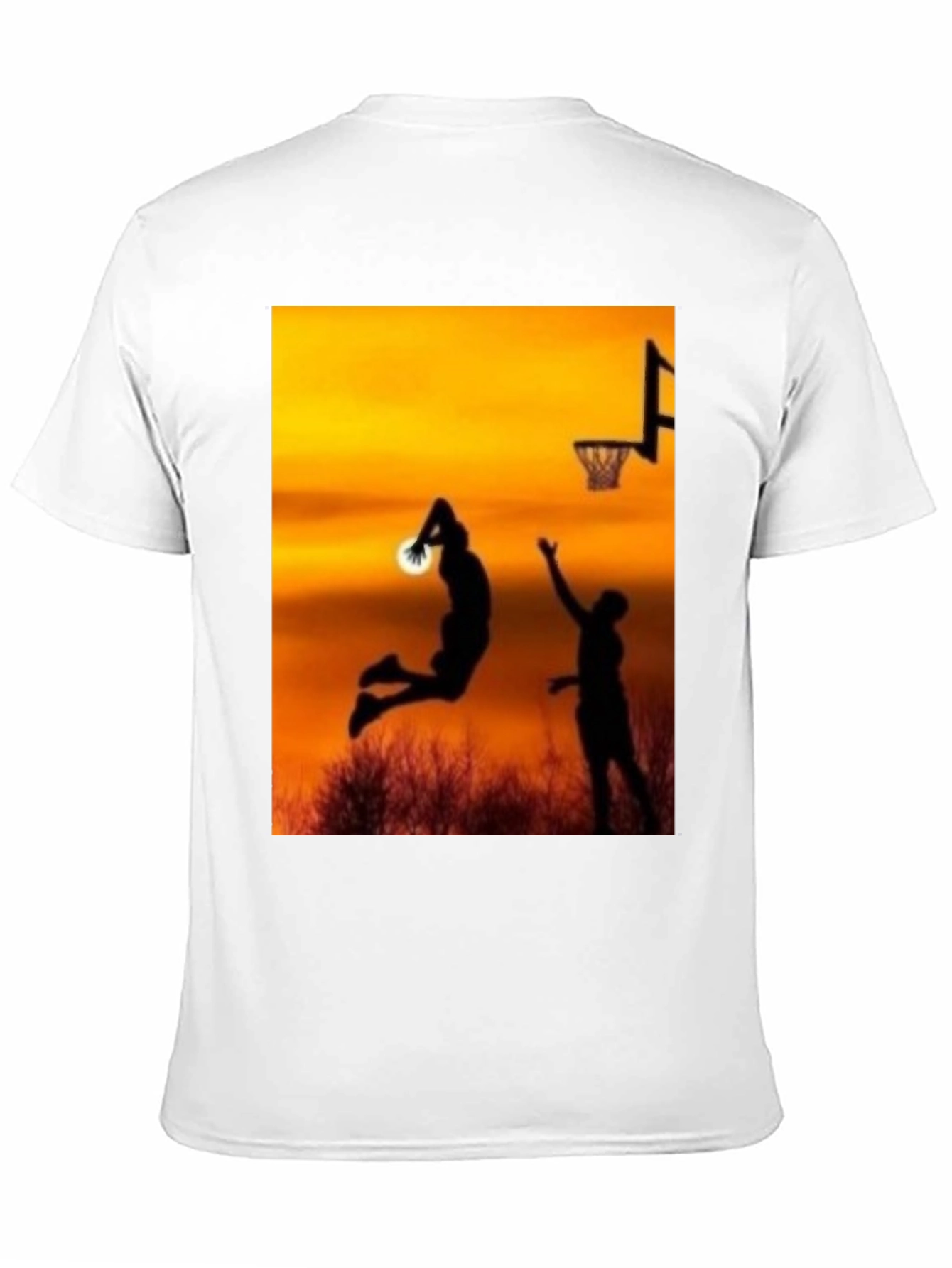 Sunset Basketball Silhouette Graphic Tee
