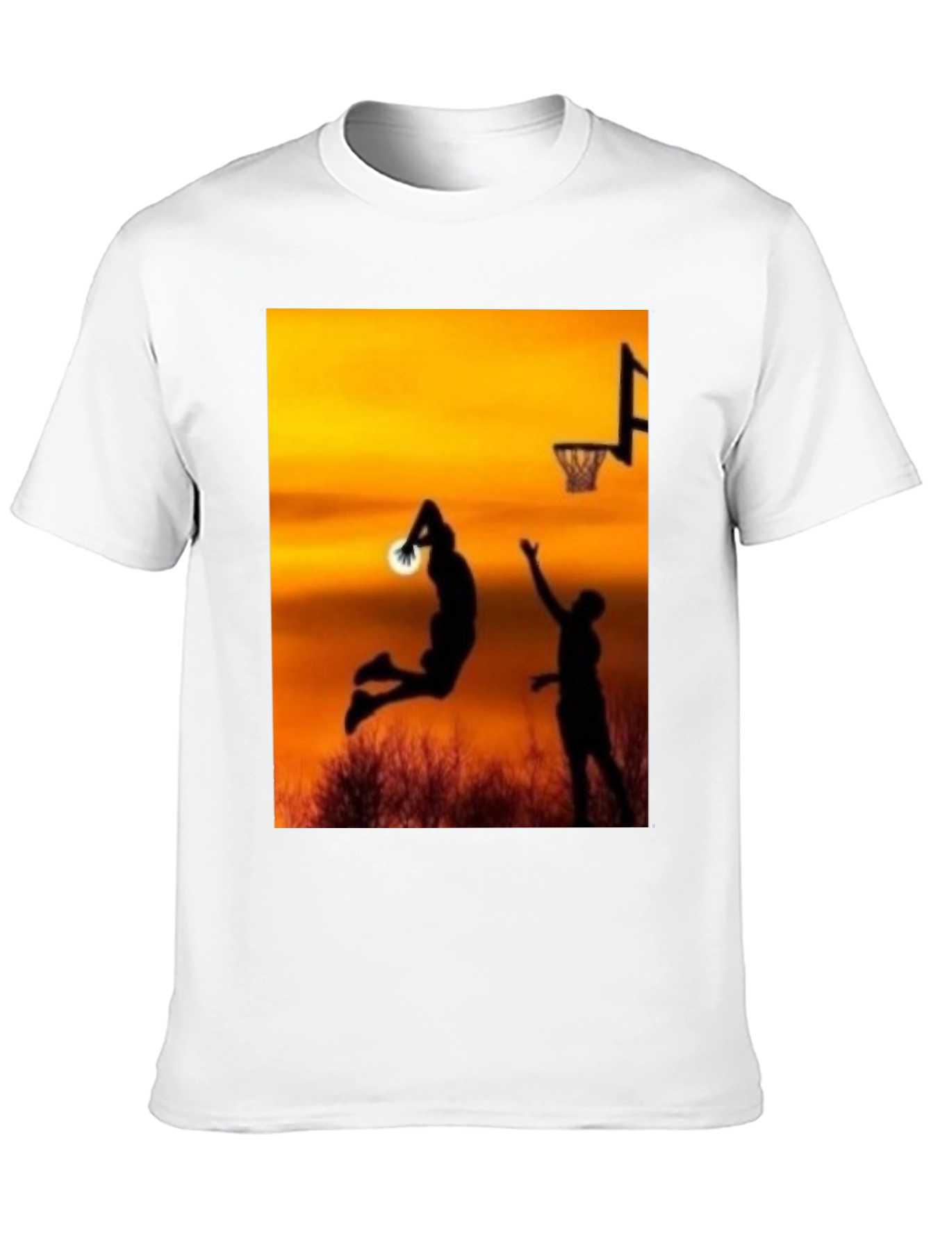 Sunset Basketball Silhouette Graphic Tee