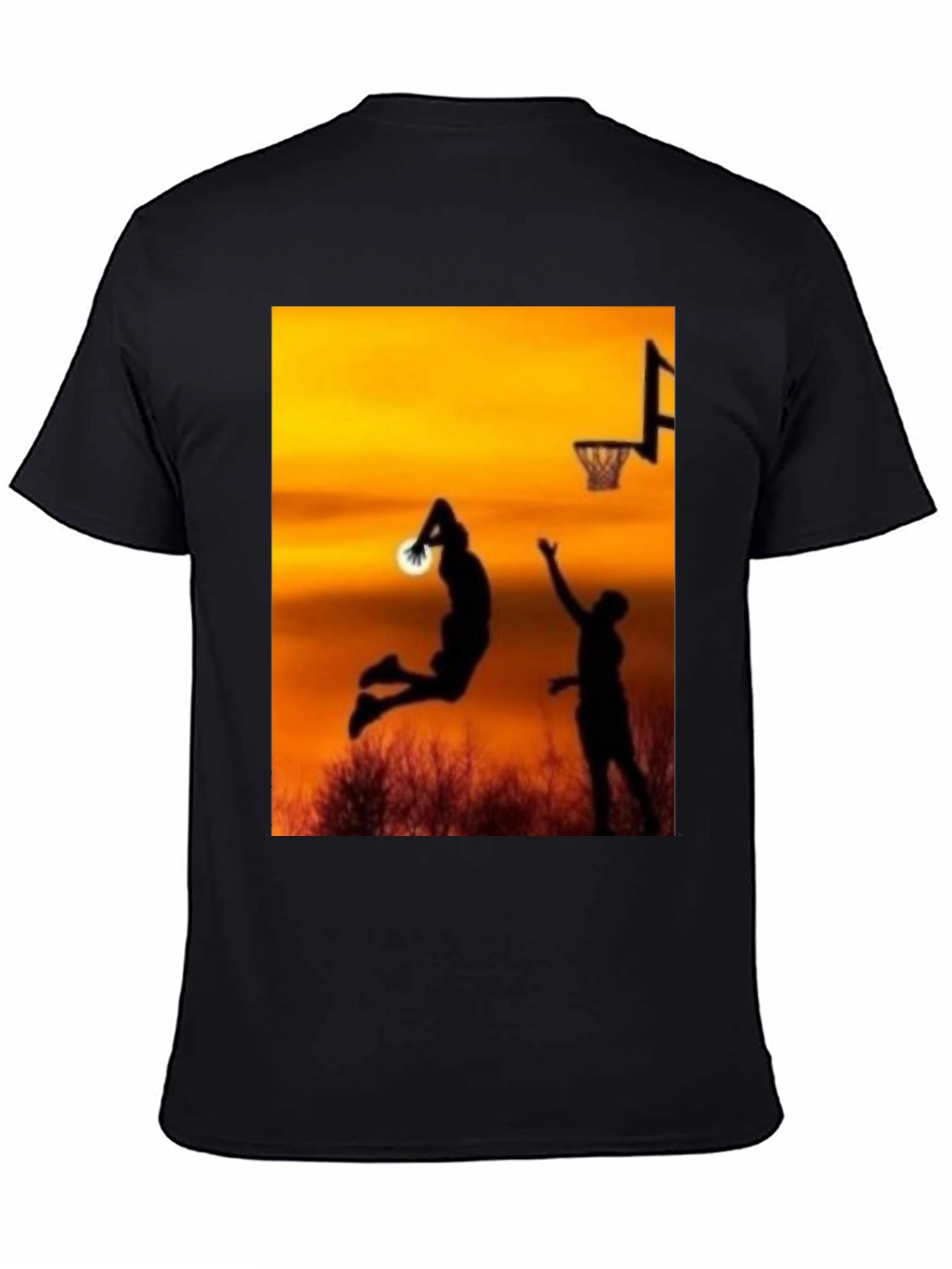 Sunset Basketball Silhouette Graphic Tee
