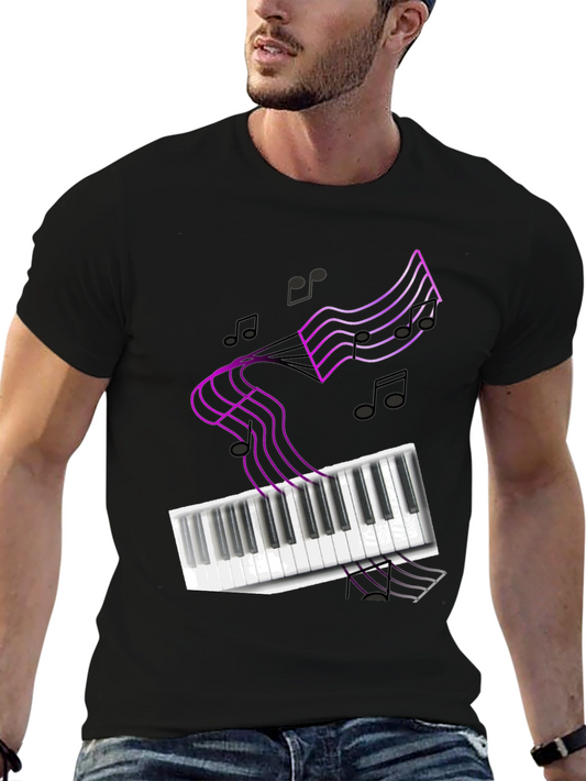 Musical T-Shirt: Piano Keys & Notes