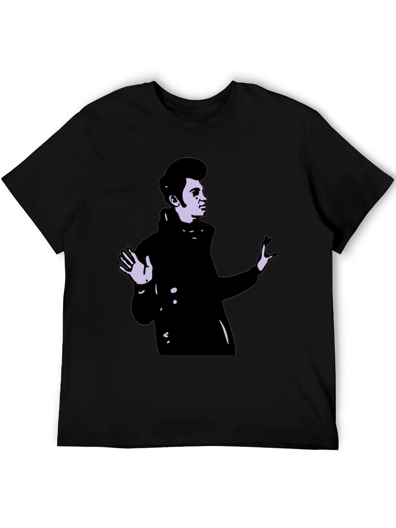 Retro Style Portrait Graphic Black T-Shirt