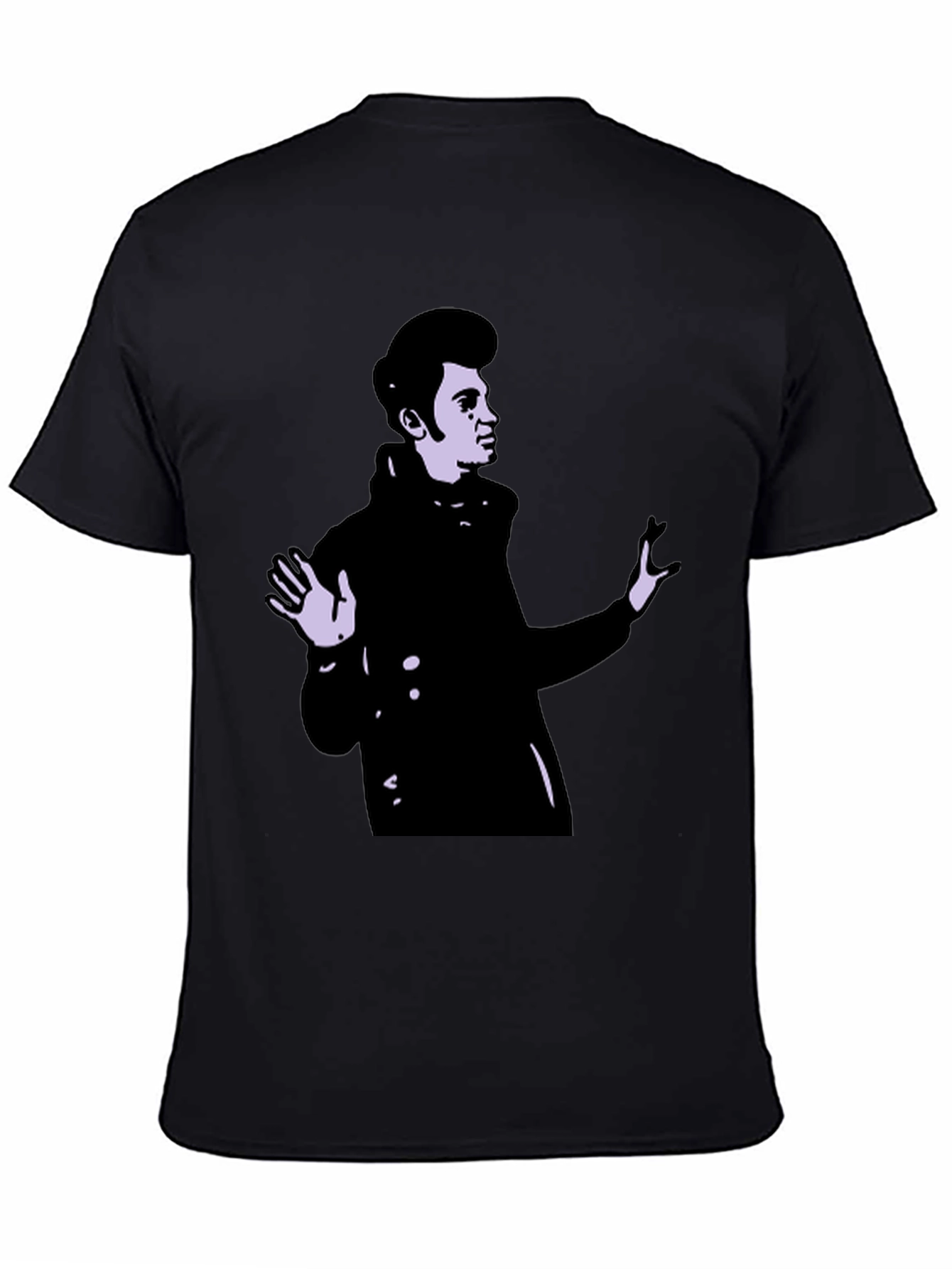 Retro Style Portrait Graphic Black T-Shirt