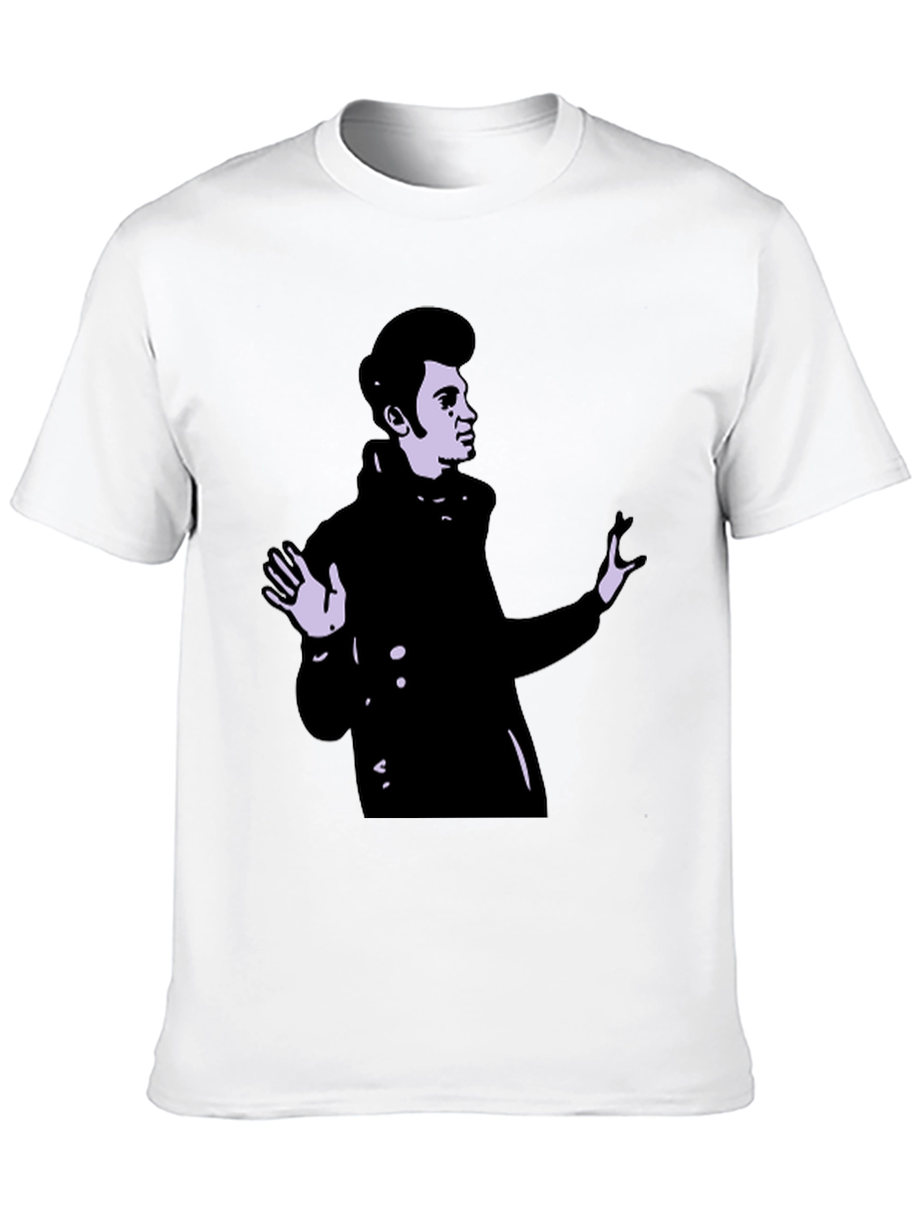Retro Style Portrait Graphic Black T-Shirt