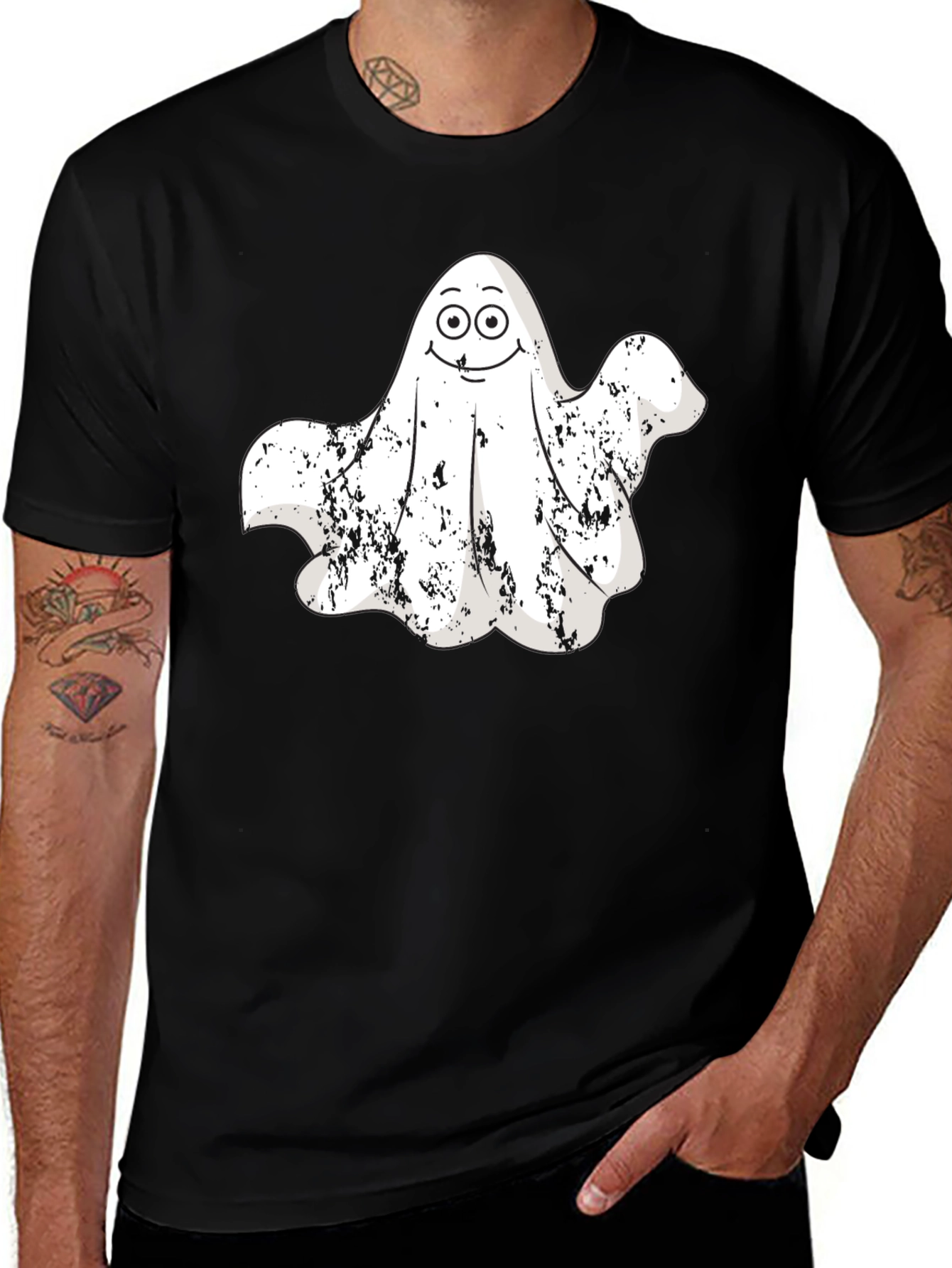 Spooky Ghost Graphic Tee - Halloween Apparel