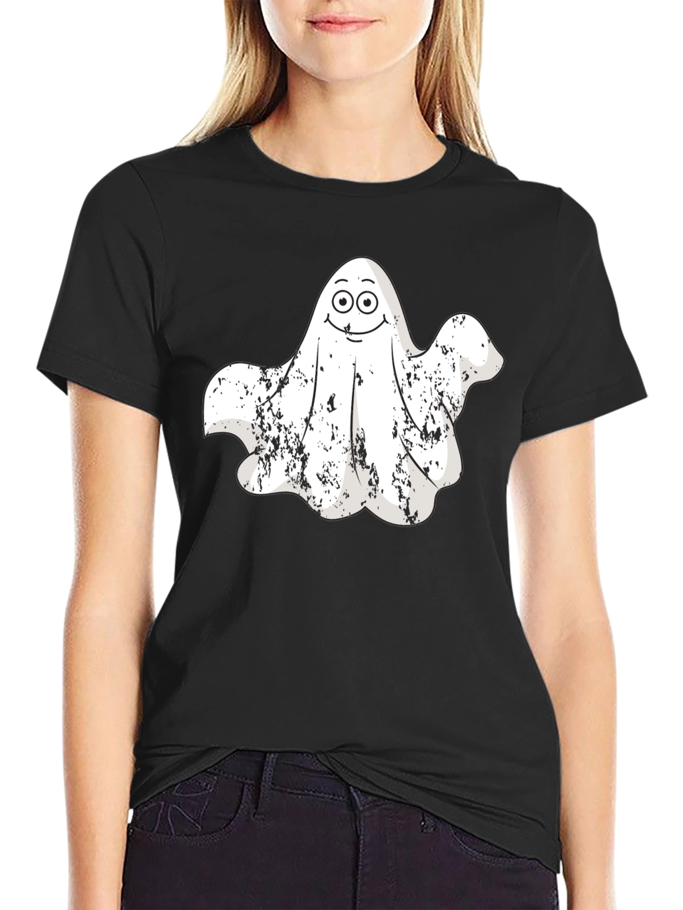 Spooky Ghost Graphic Tee - Halloween Apparel