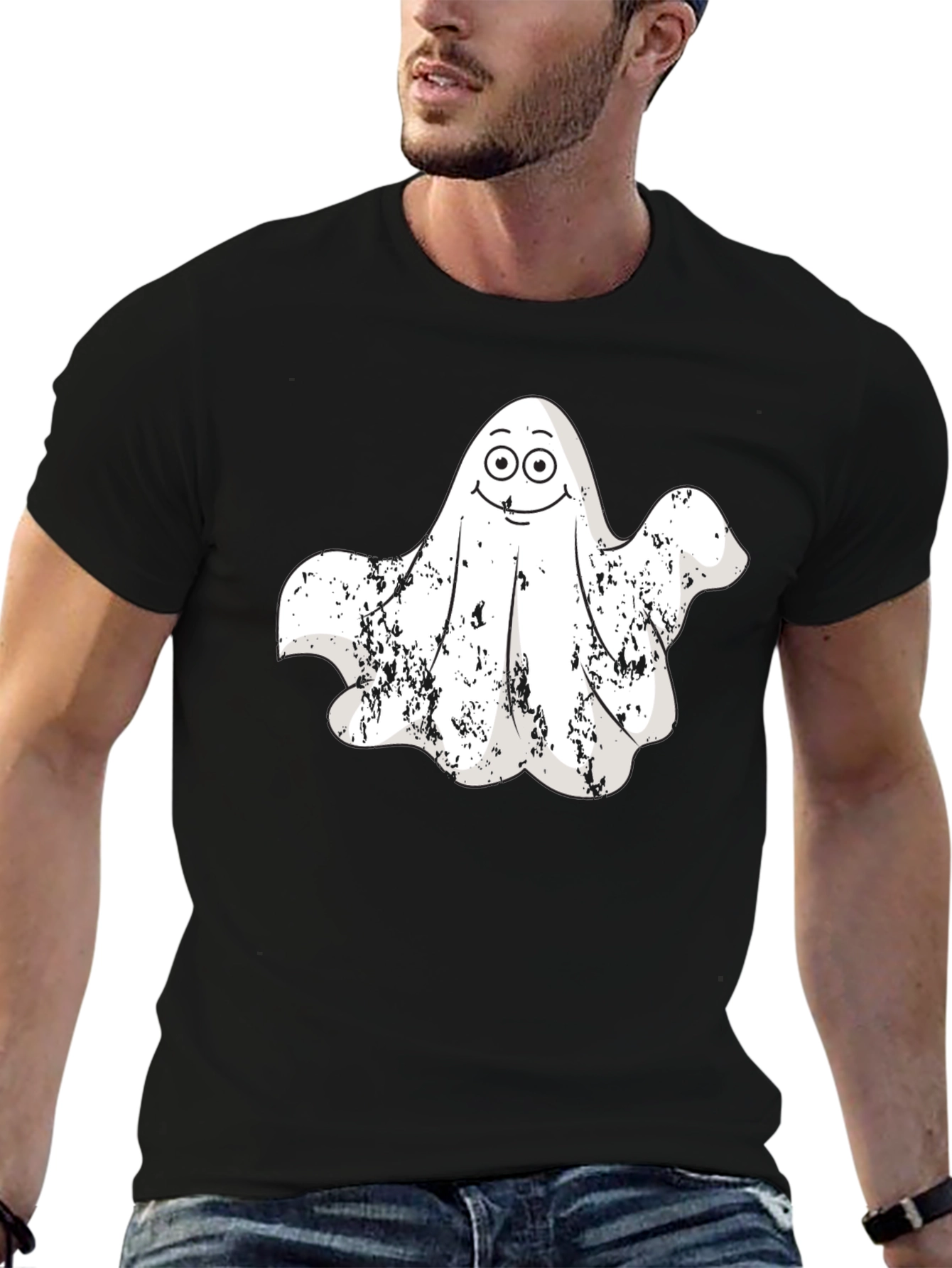 Spooky Ghost Graphic Tee - Halloween Apparel