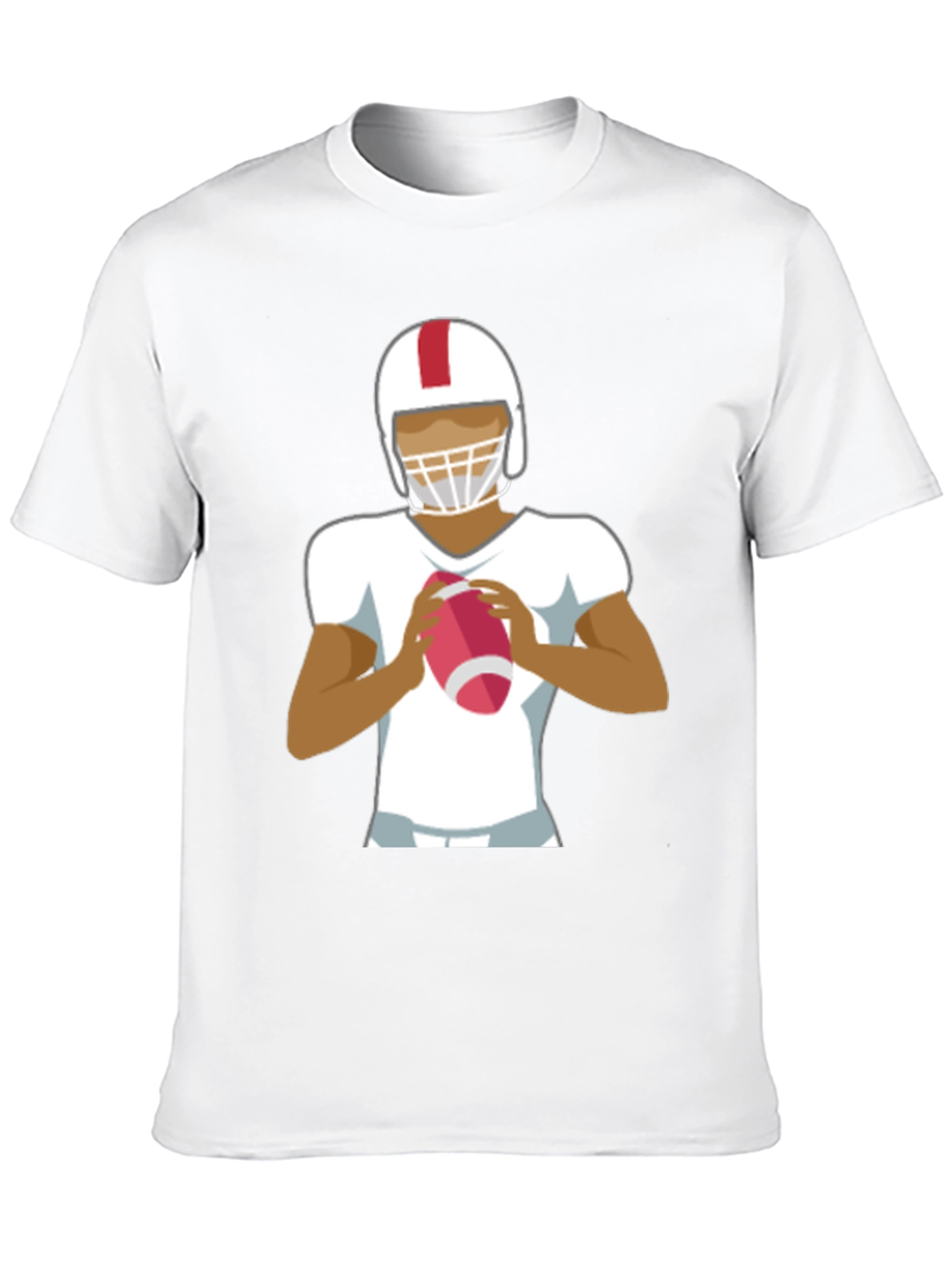 Football Player Graphic Tee - Black Cotton Casual Shirt