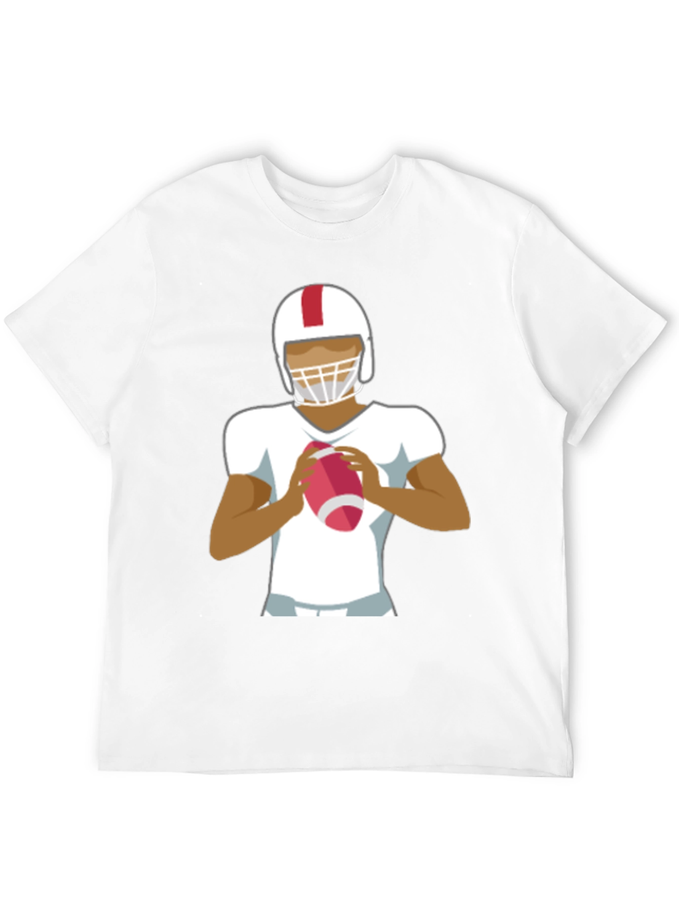 Football Player Graphic Tee - Black Cotton Casual Shirt