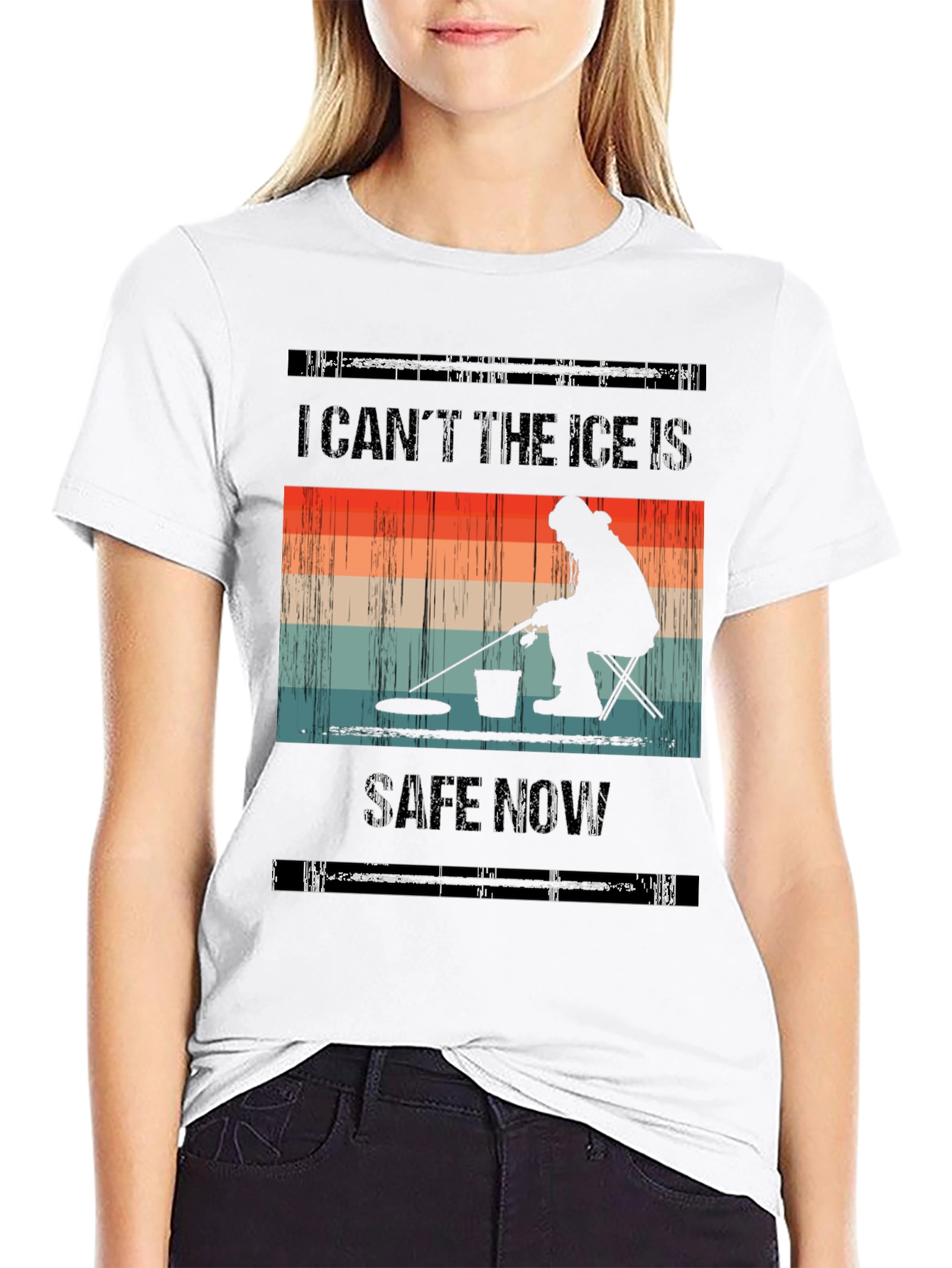 I Cant The Ice Is Safe Now Black T-Shirt