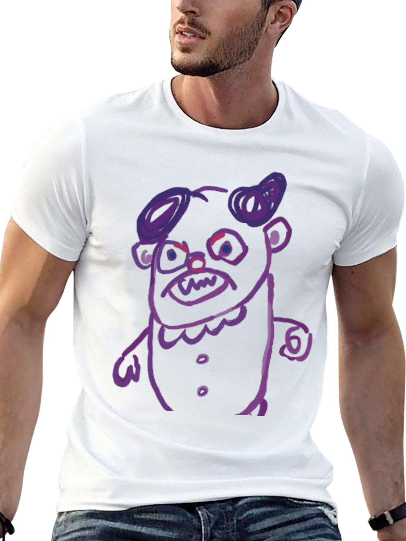 Monster Graphic T-Shirt - Black Cotton Tee