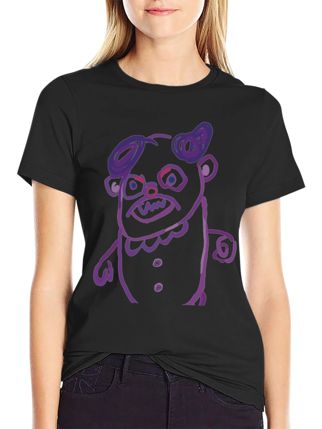 Monster Graphic T-Shirt - Black Cotton Tee