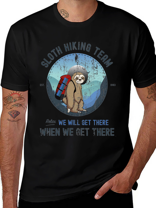 Sloth Hiking Team T-Shirt - Relaxed Hiking Apparel